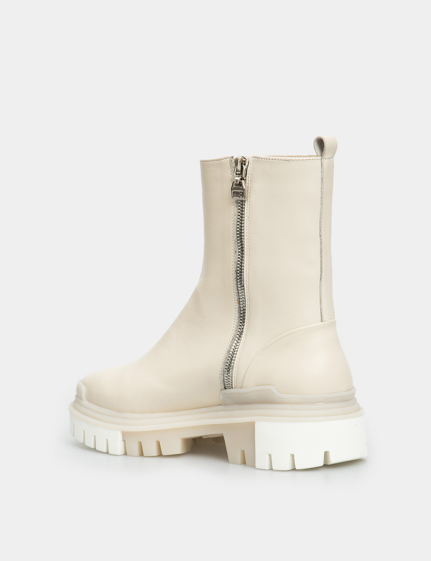 Картинка Жіночі білі шкіряні черевики