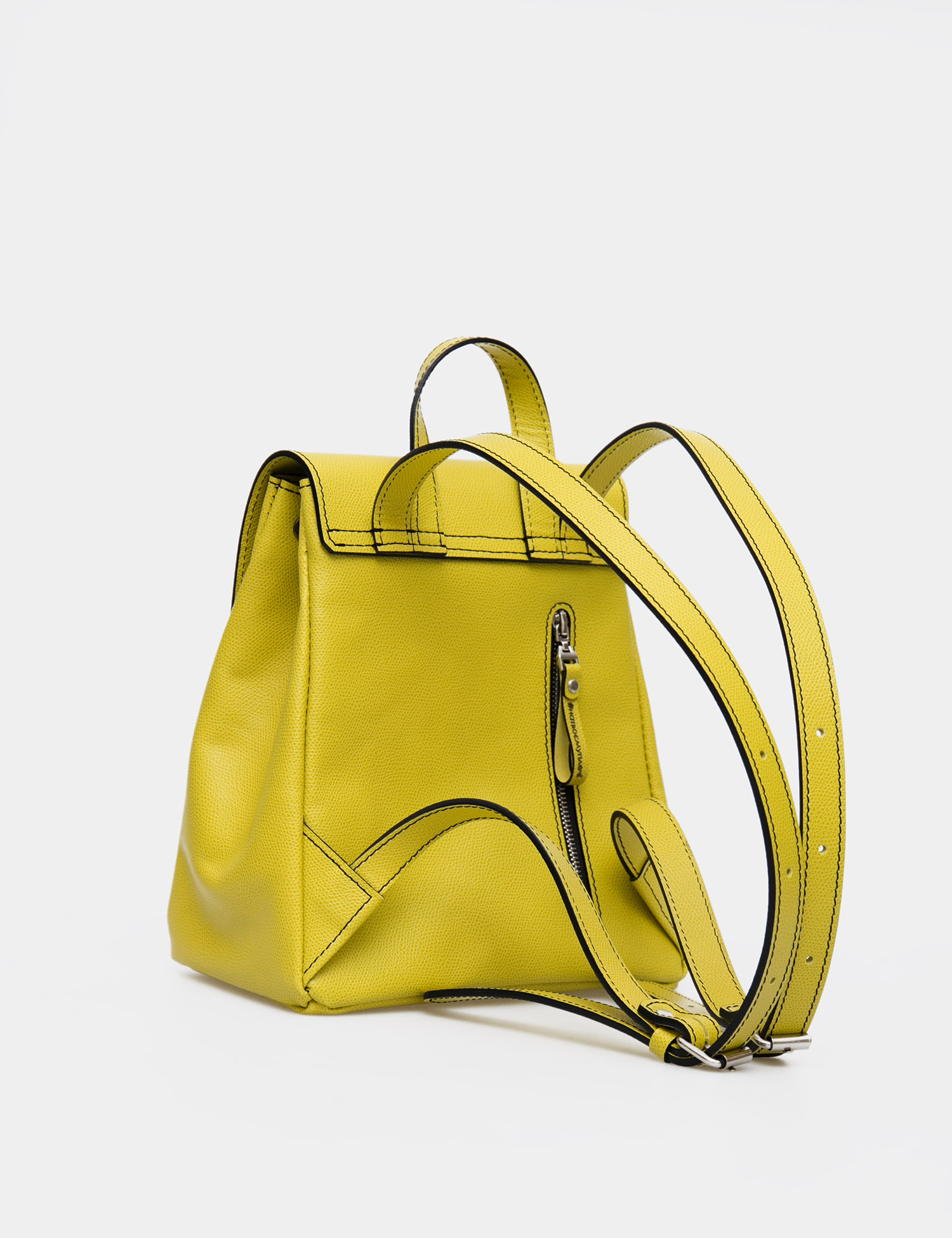 Картинка Жіночий жовтий шкіряний рюкзак
