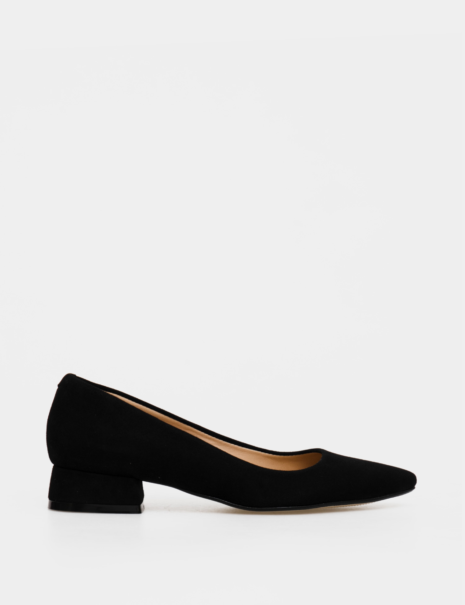 Картинка Жіночі чорні замшеві туфлі