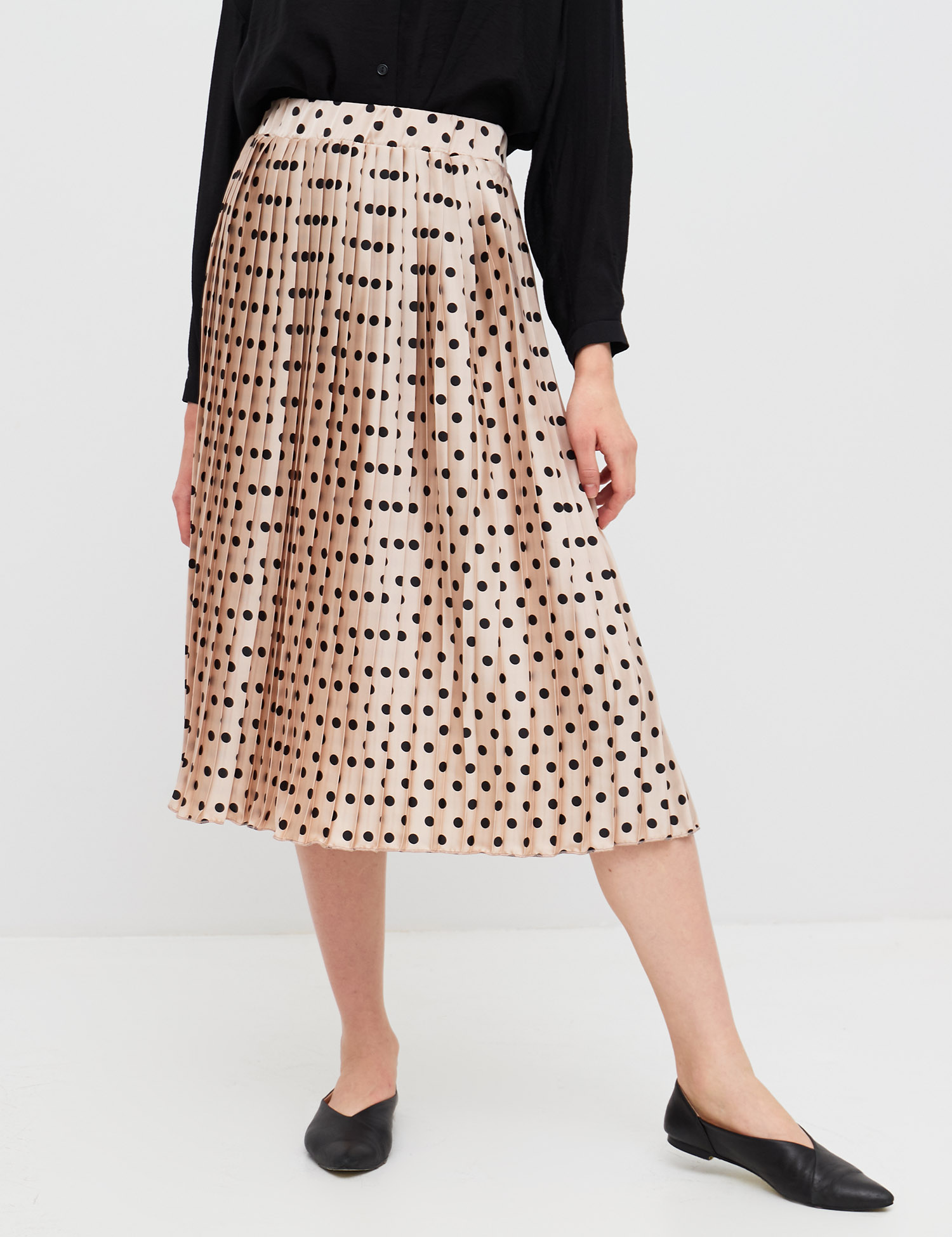 Картинка Бежева спідниця в горошок