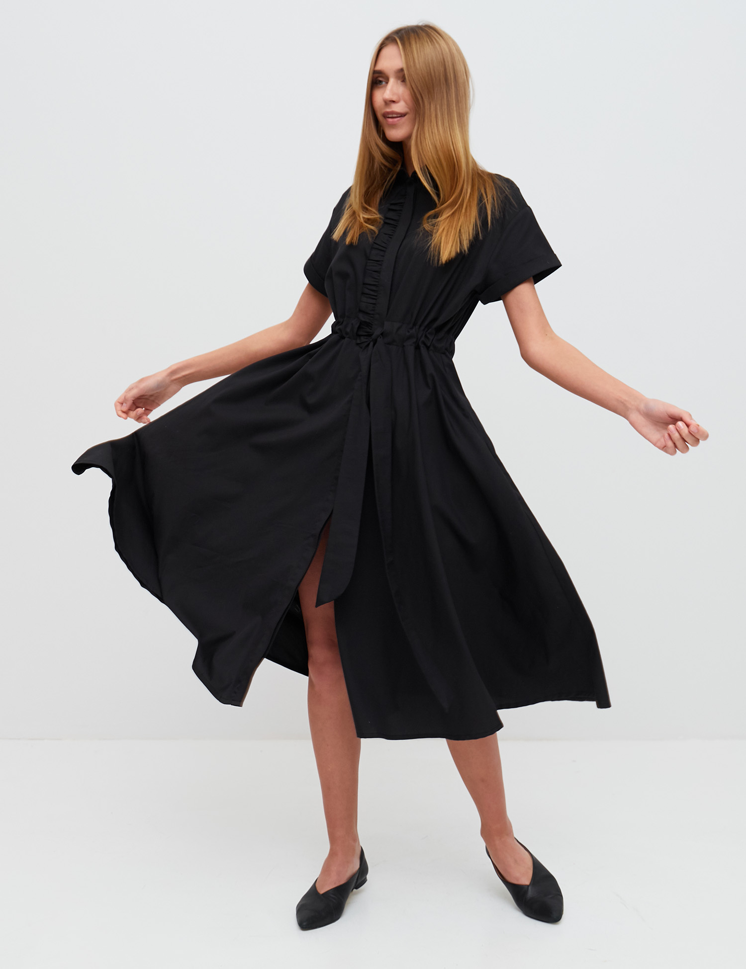Картинка Чорна сукня-сорочка