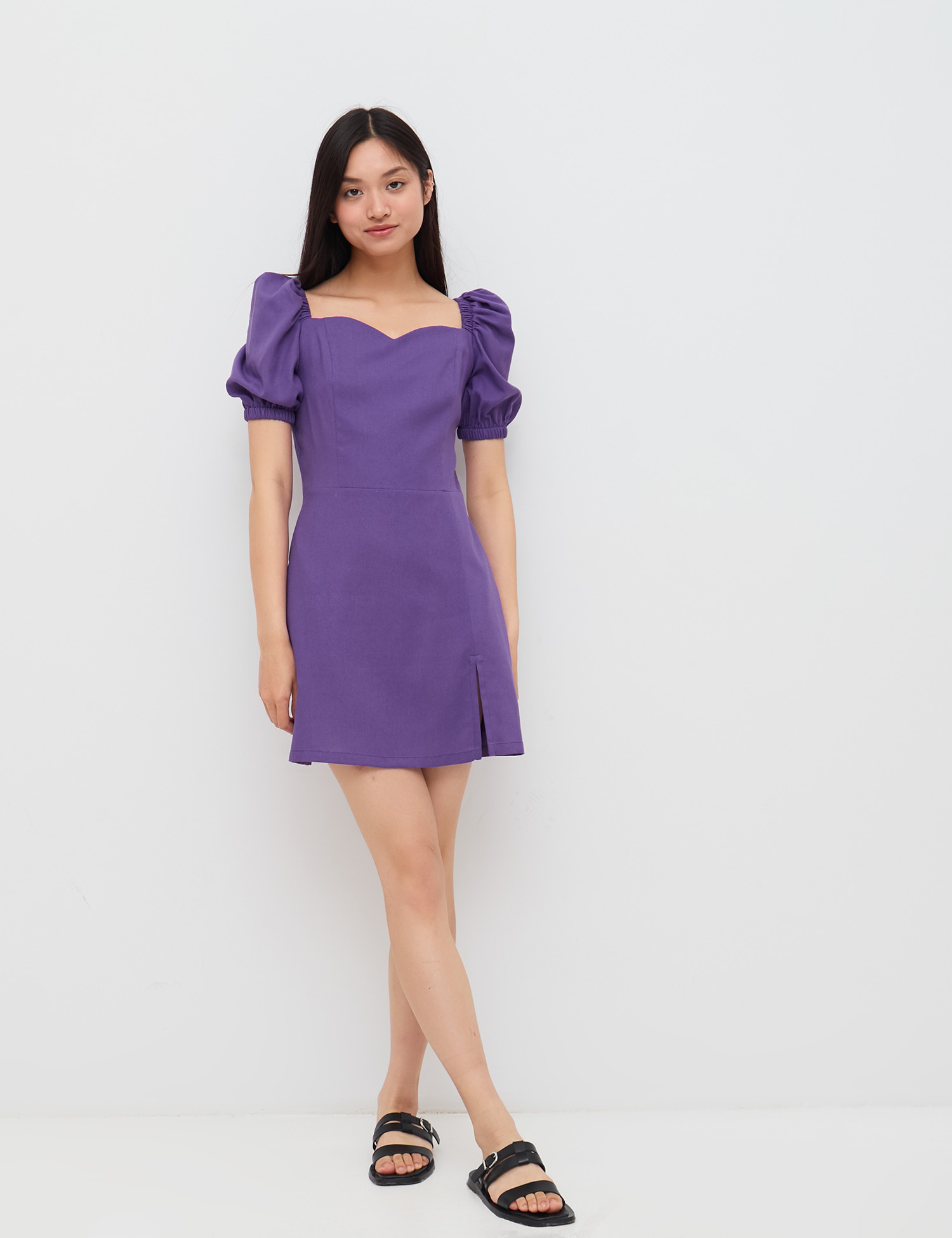 Картинка Фіолетова сукня з додаванням льону