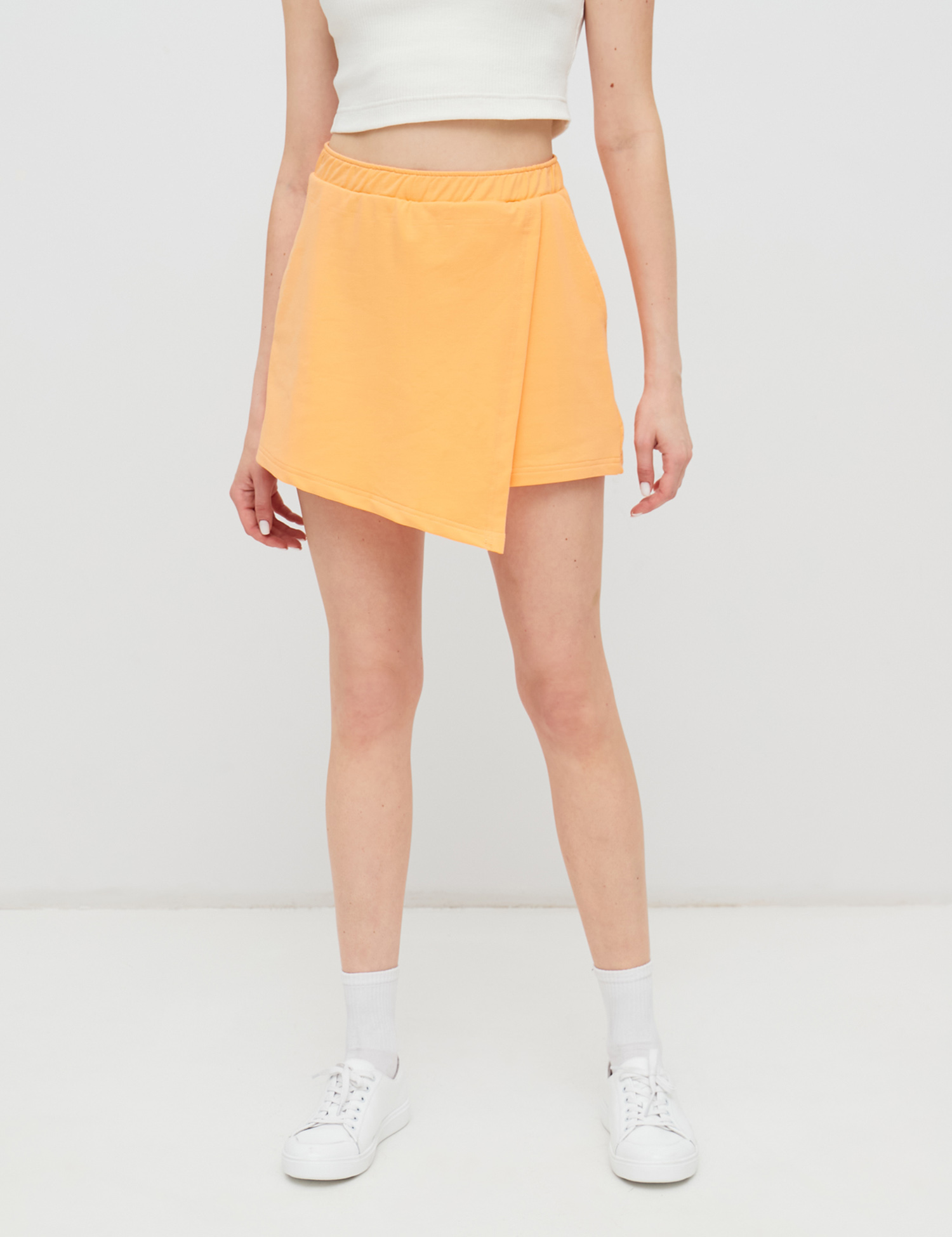 Картинка Жіночі помаранчеві асиметричні шорти