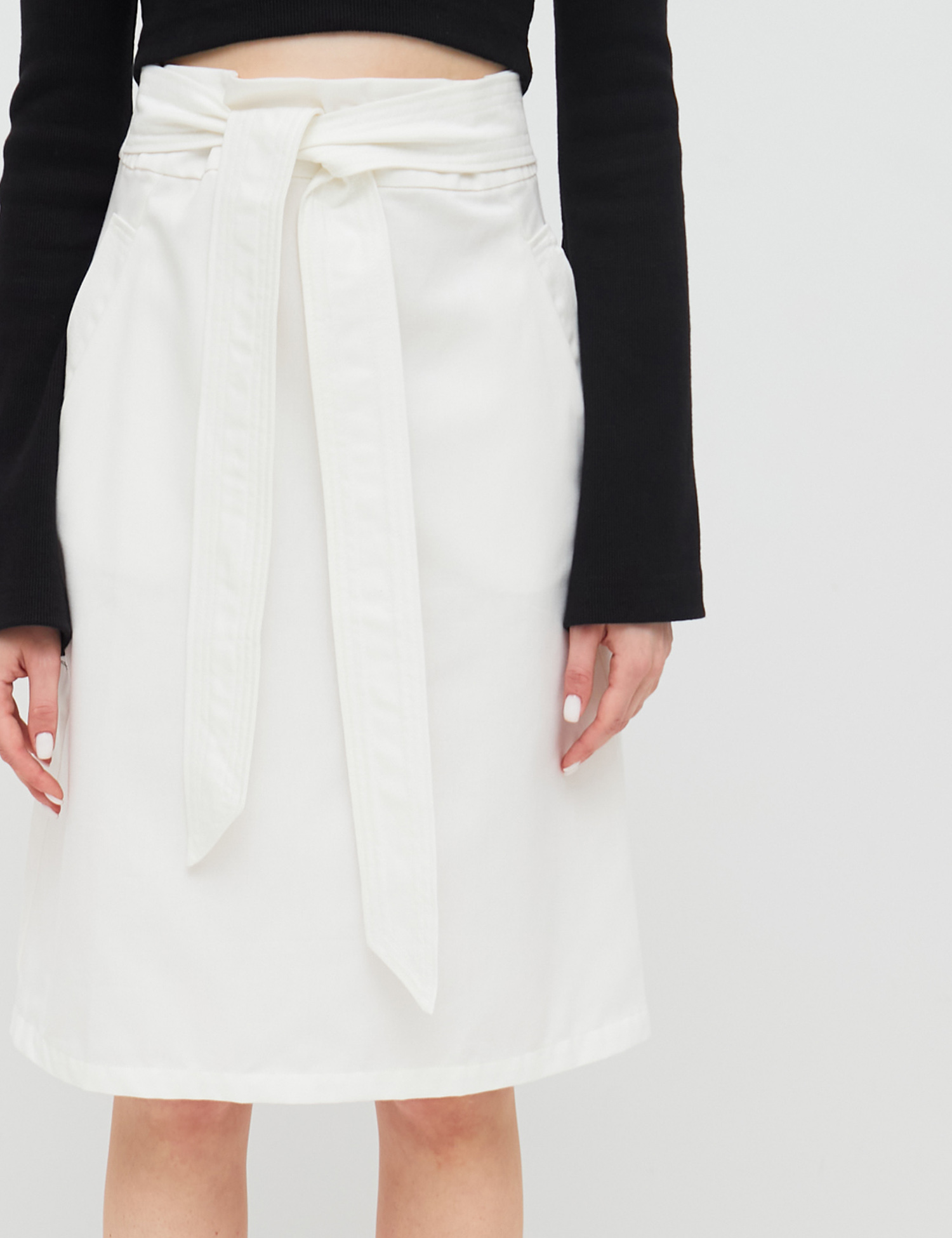 Картинка Бежева спідниця з поясом