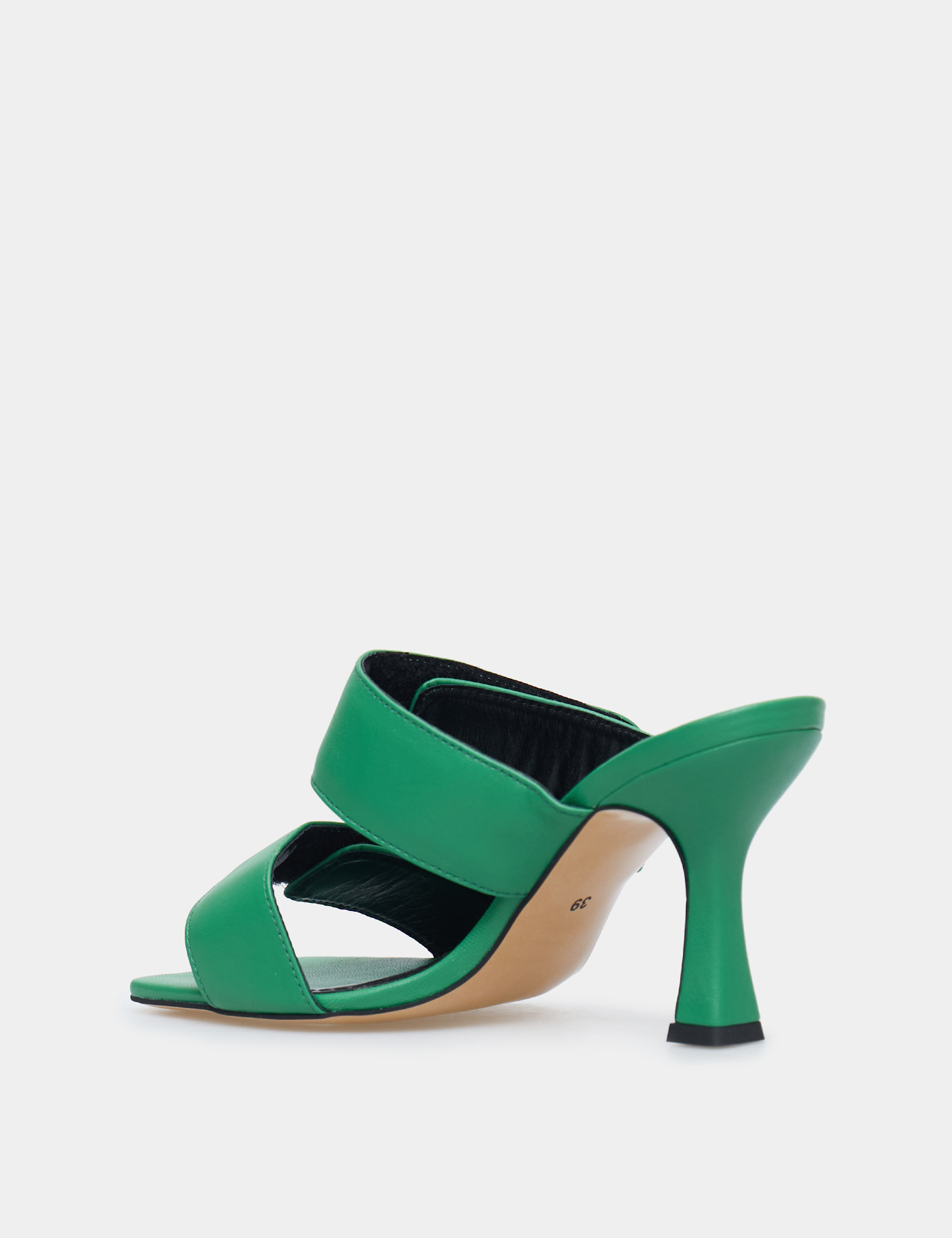 Картинка Зелені шкіряні босоніжки