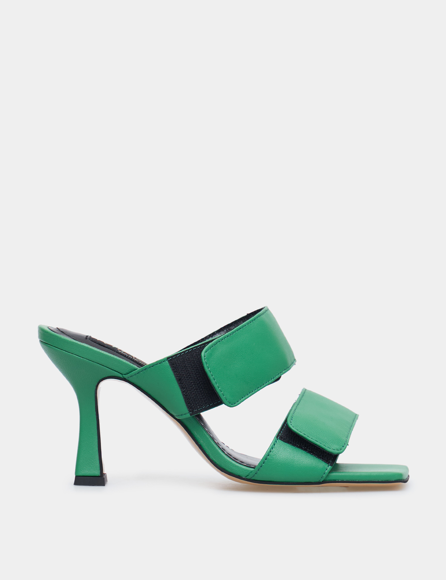 Картинка Зелені шкіряні босоніжки