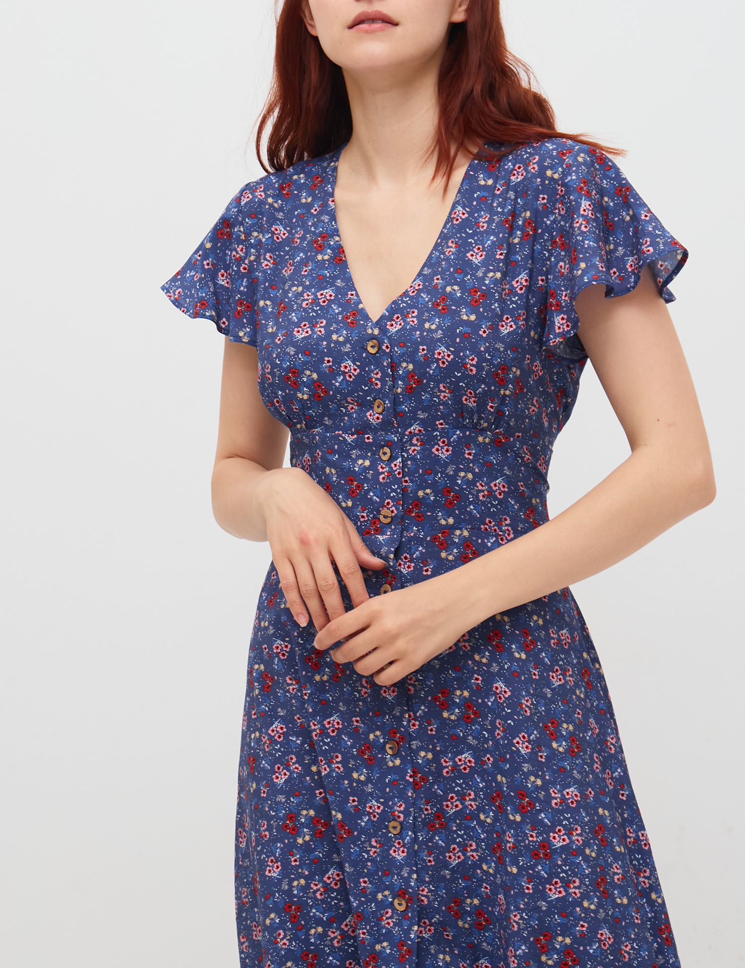 Картинка Синя сукня з візерунком