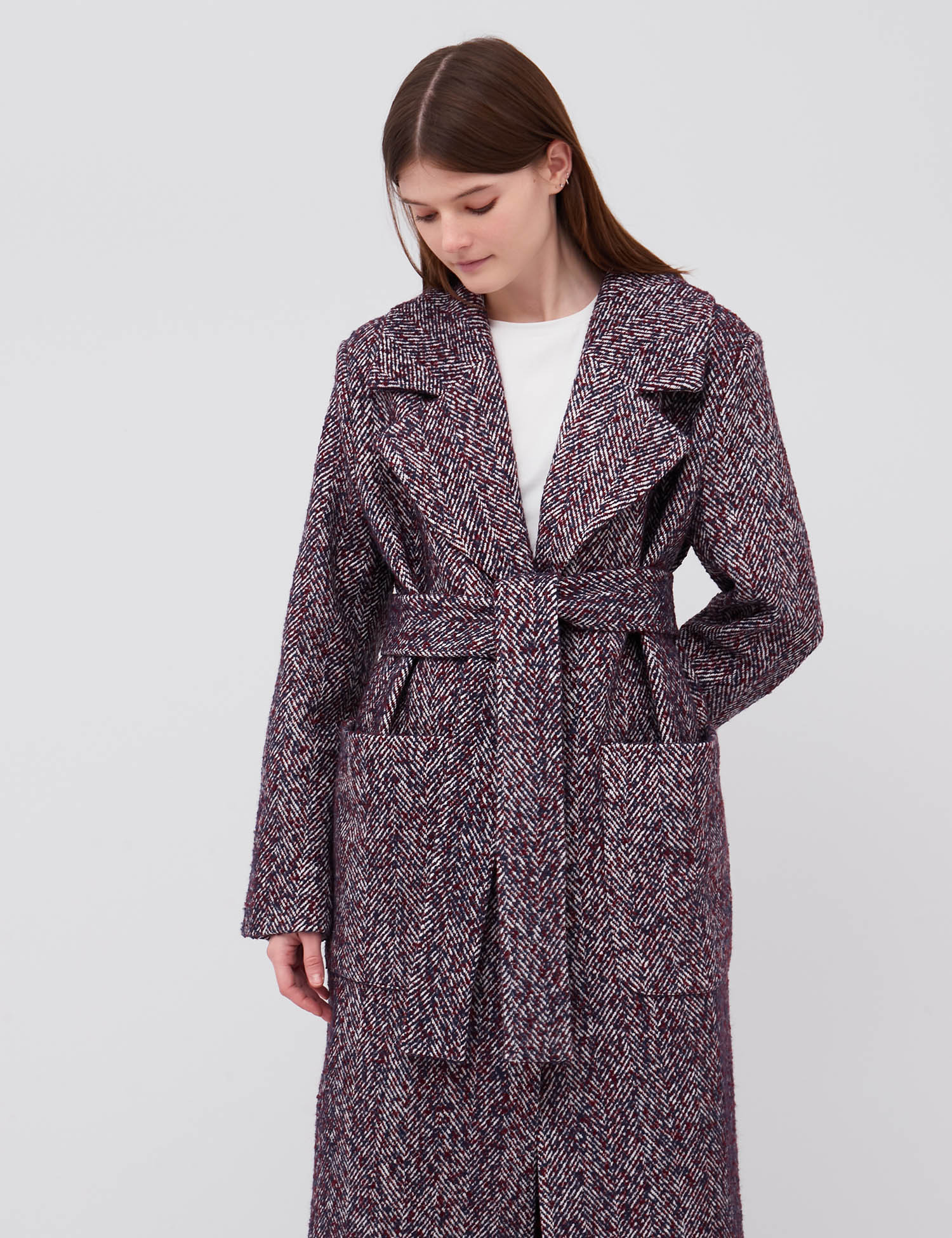 Картинка Жіноче червоно-синє пальто