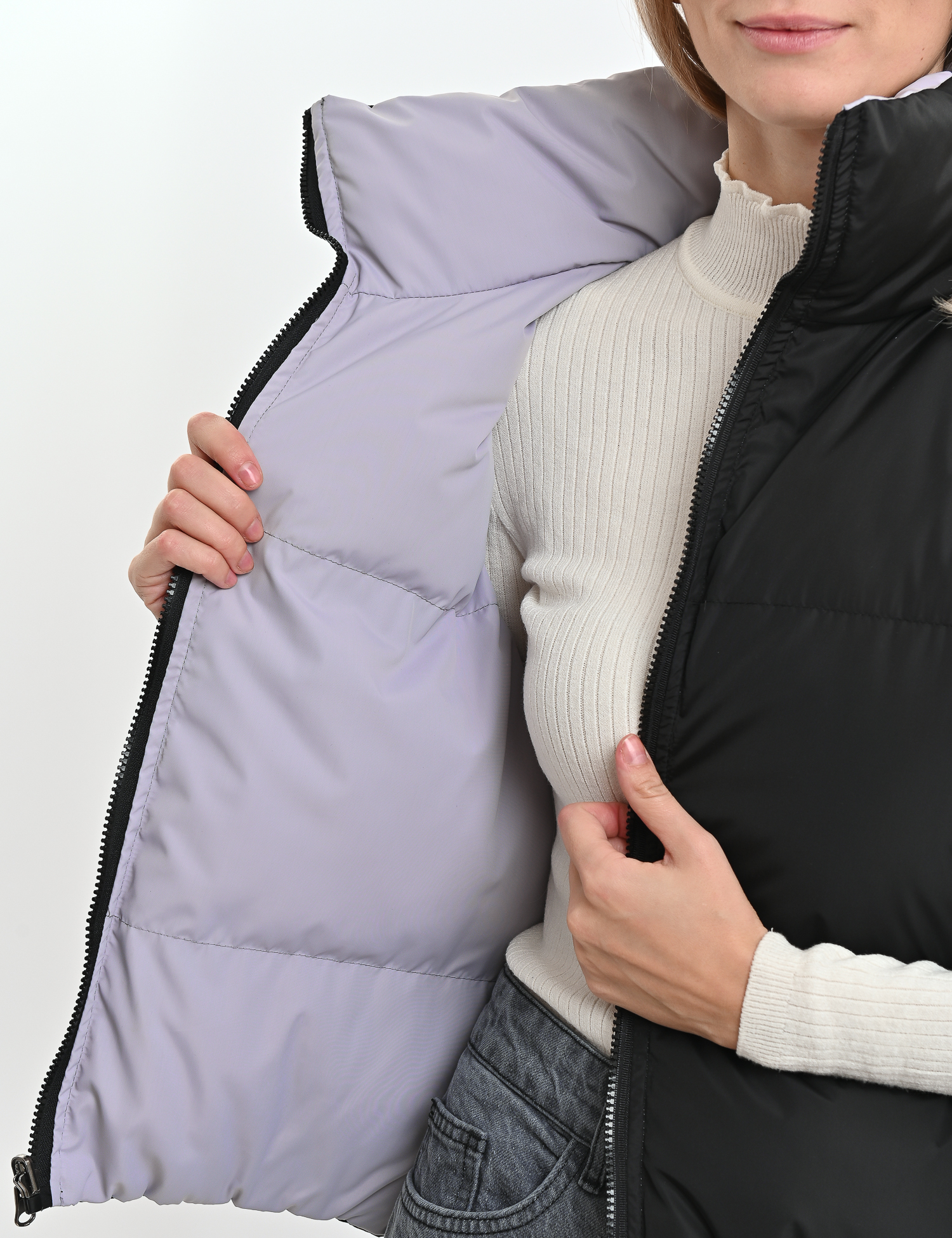 Картинка Двосторонній жилет сіро-чорний