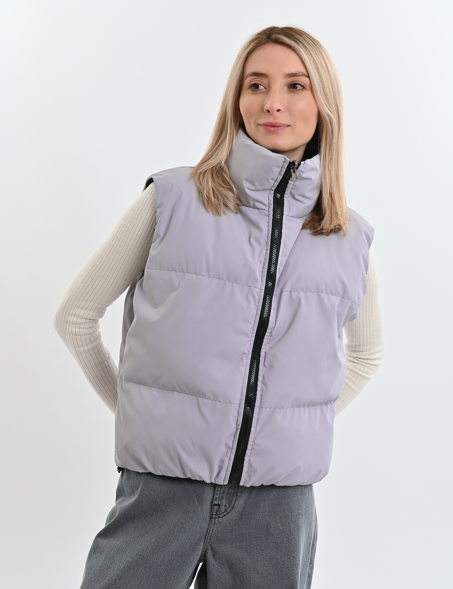 Картинка Двосторонній жилет сіро-чорний