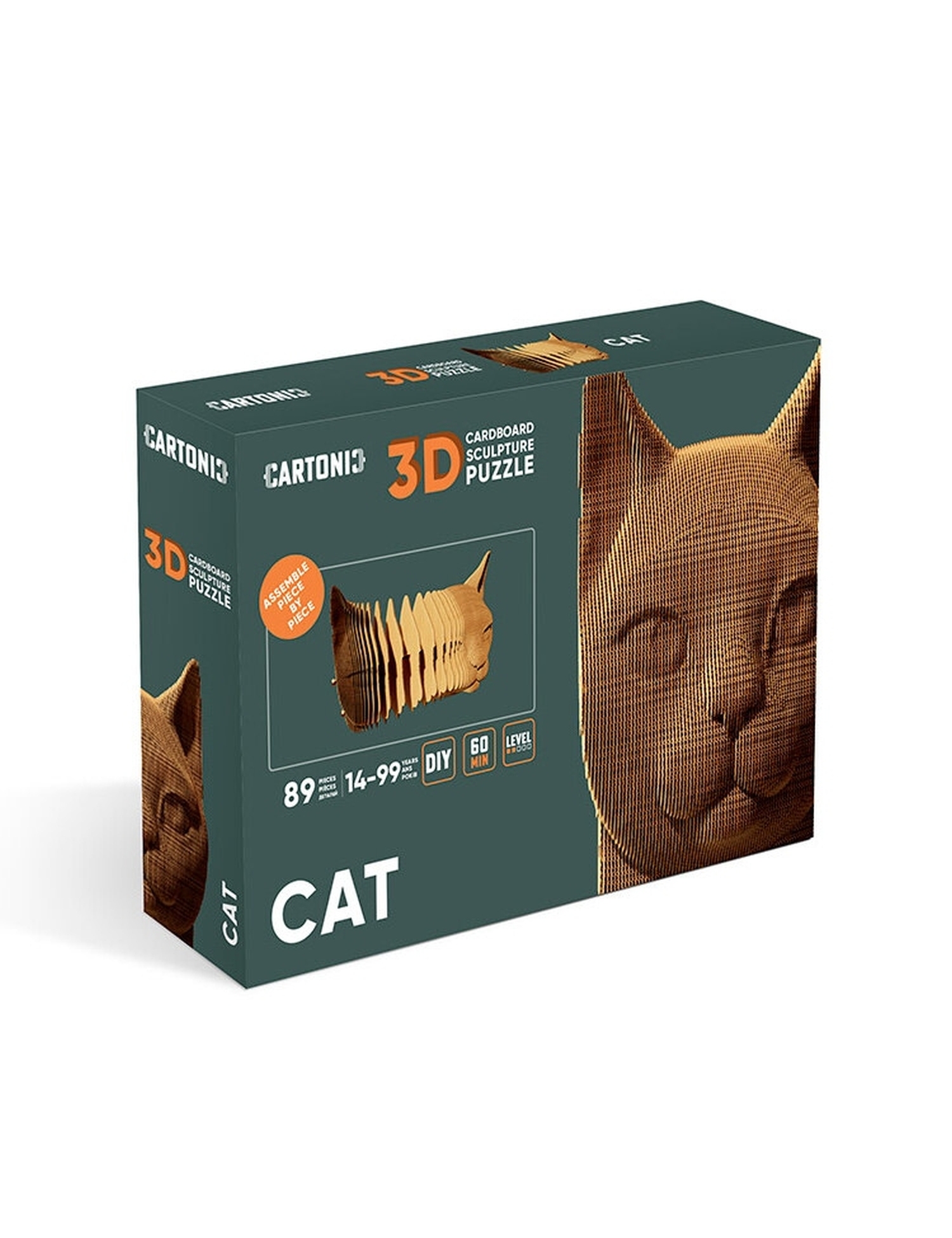 Картинка Скульптурний 3D-пазл із картону "Кіт"