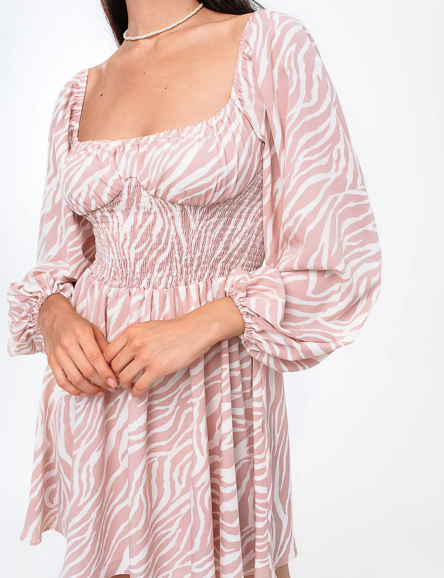 Картинка Сукня міні рожева з принтом