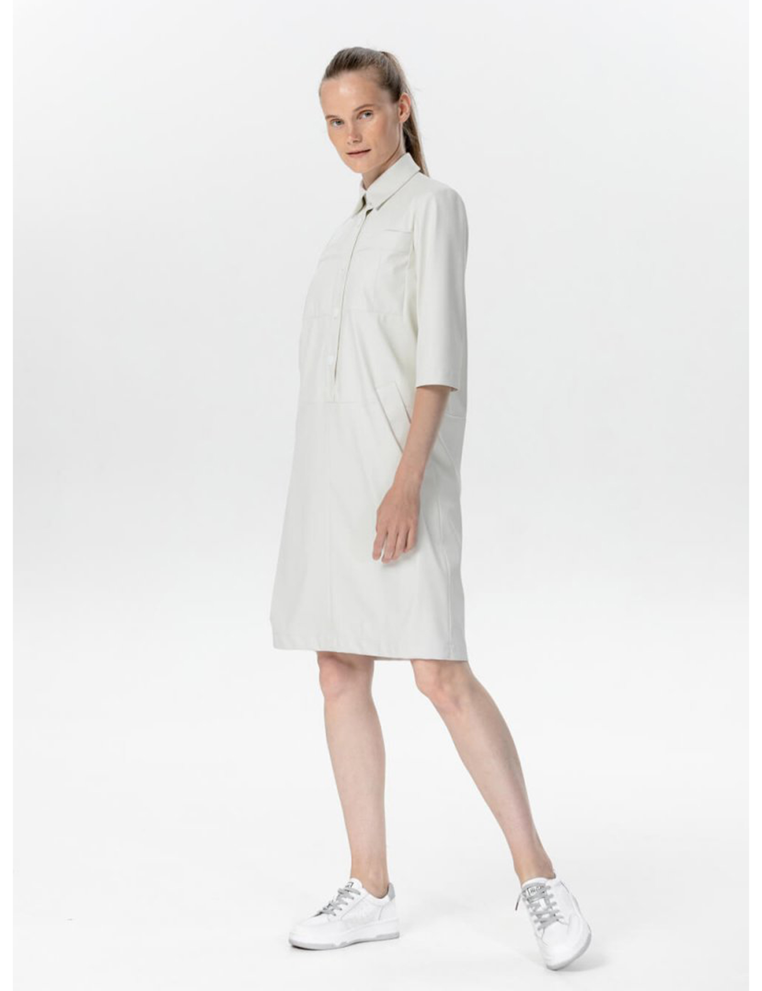 Картинка Сукня біла із екошкіри