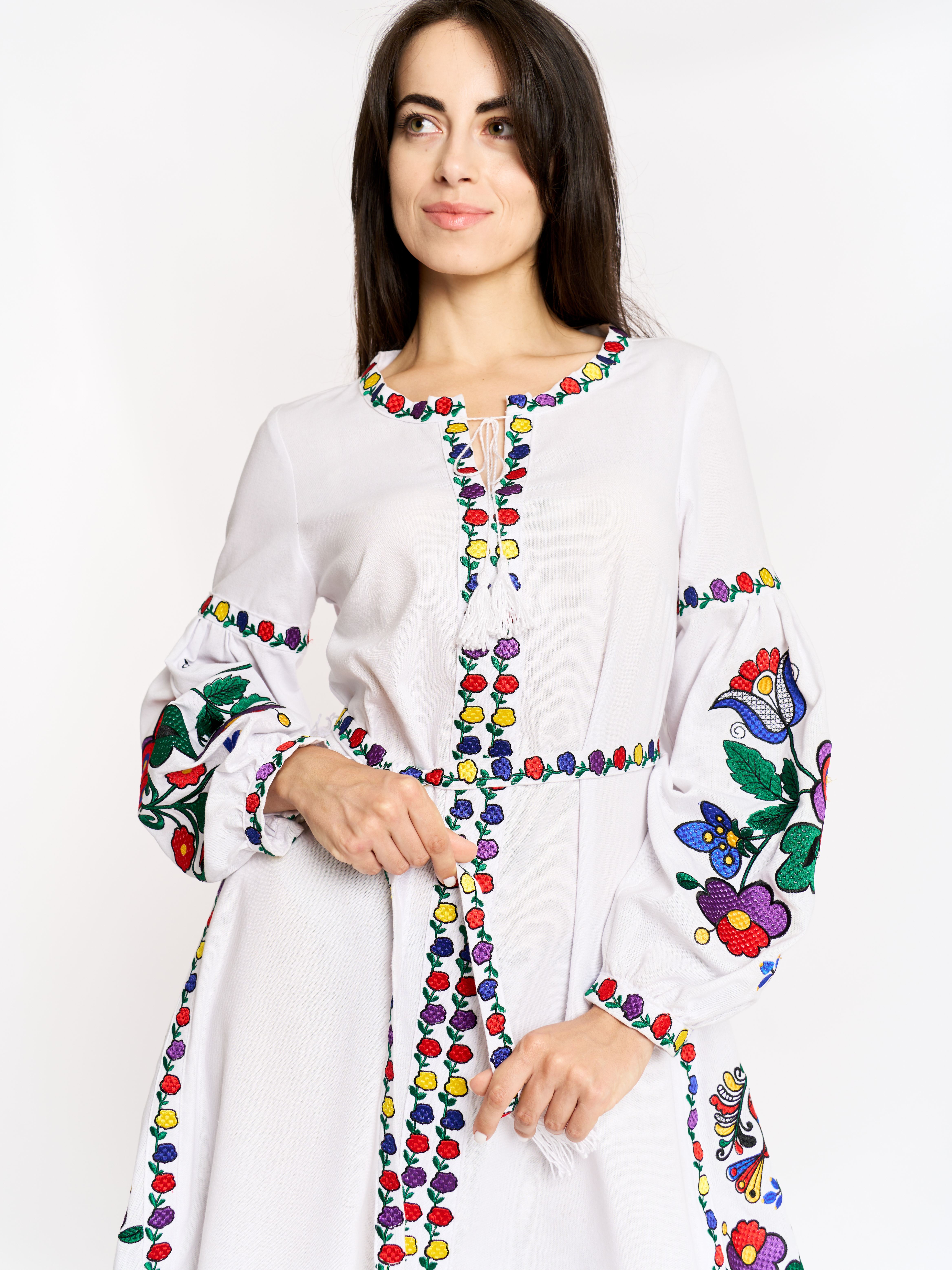Картинка Вишита сукня з кольоровим орнаментом