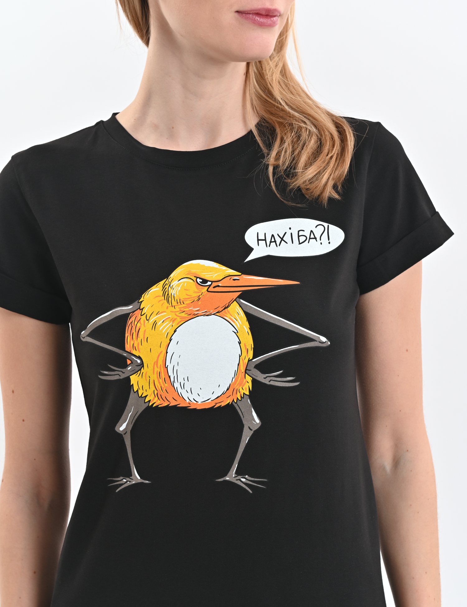 Картинка Футболка "Пташка "Нахіба" чорна