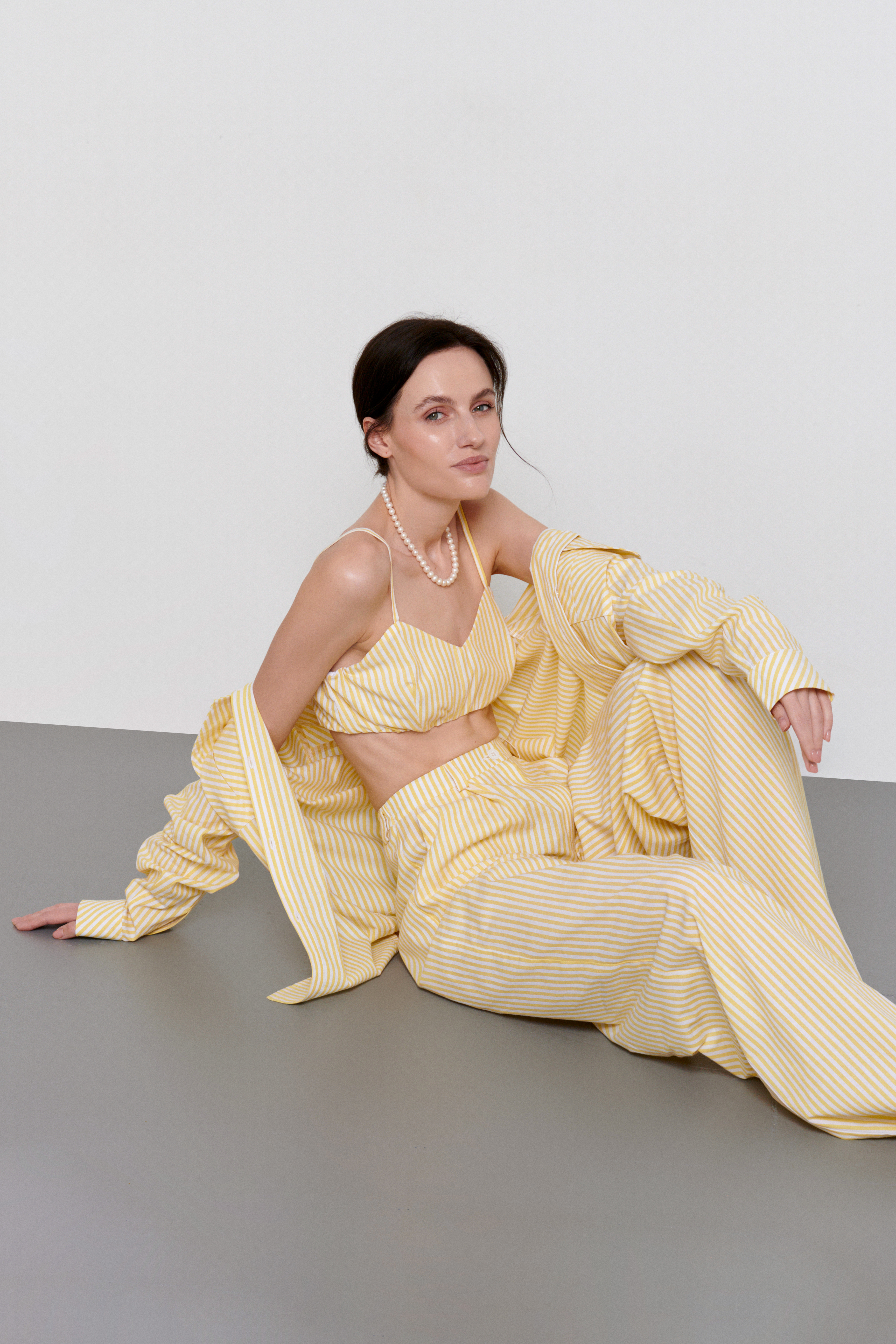 Картинка Жовто-білий топ