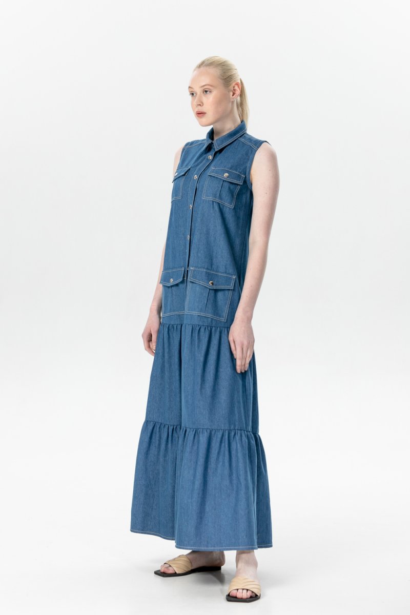 Картинка Світло-синій джинсовий сарафан