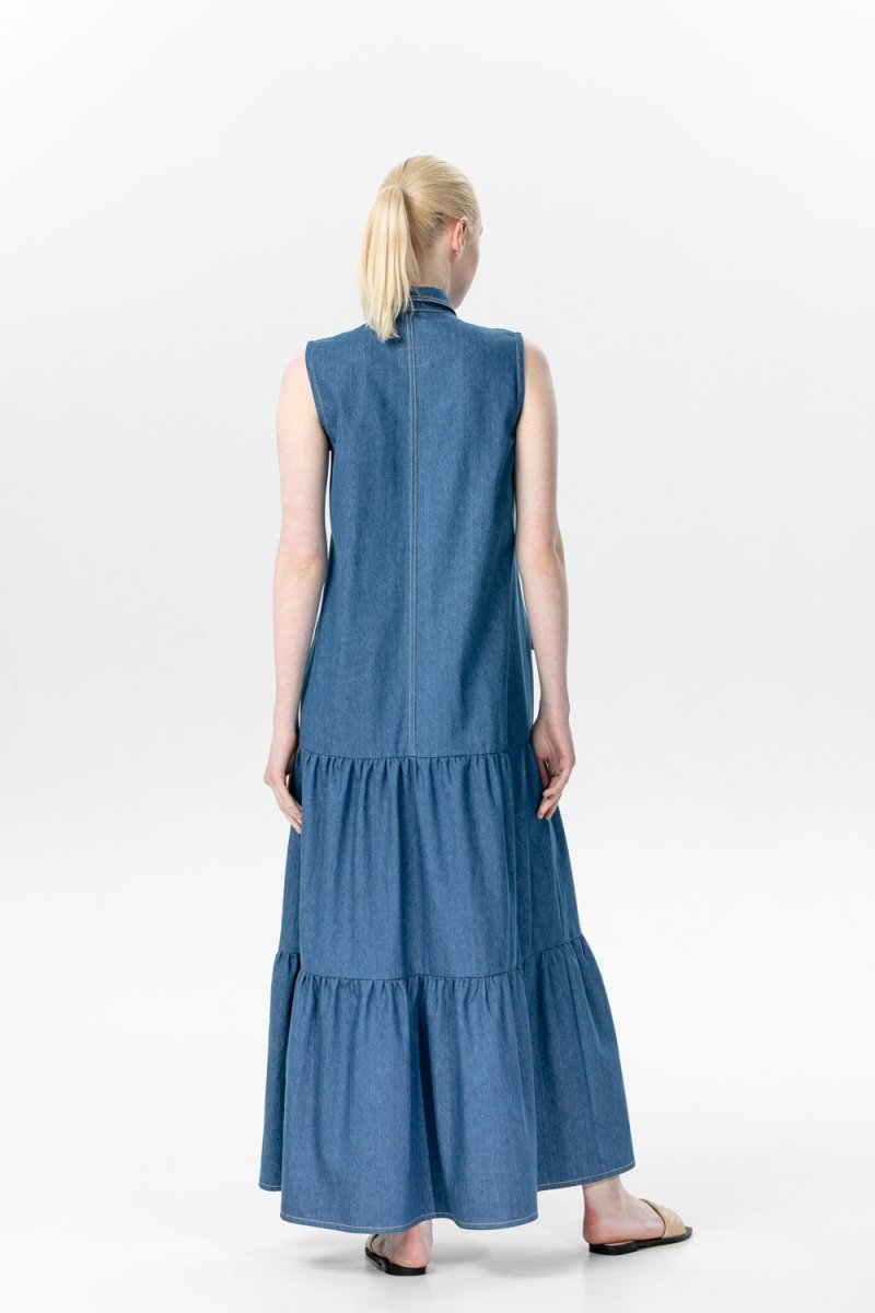 Картинка Світло-синій джинсовий сарафан