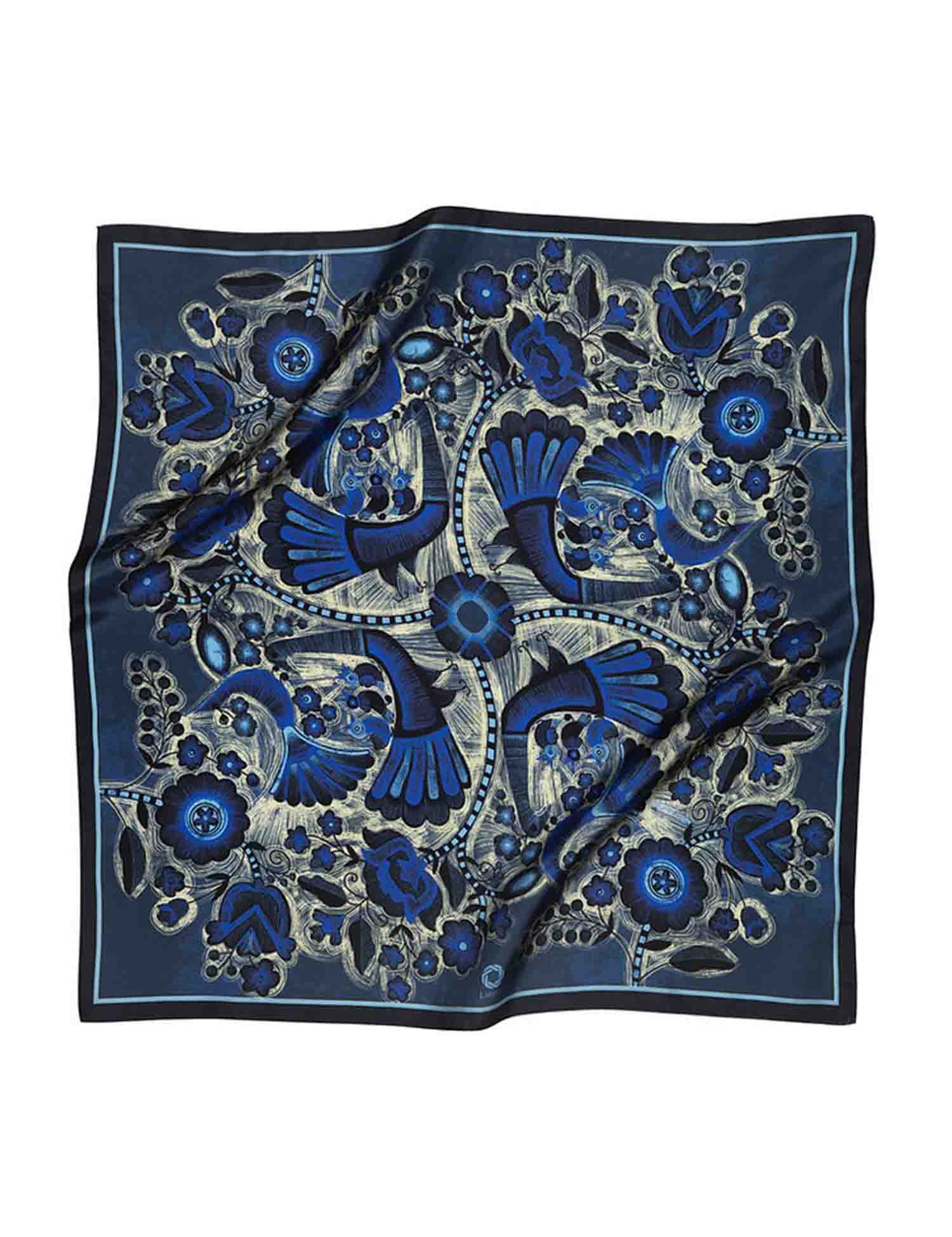 Картинка Шовкова хустина "Птахи", 80 х 80 см