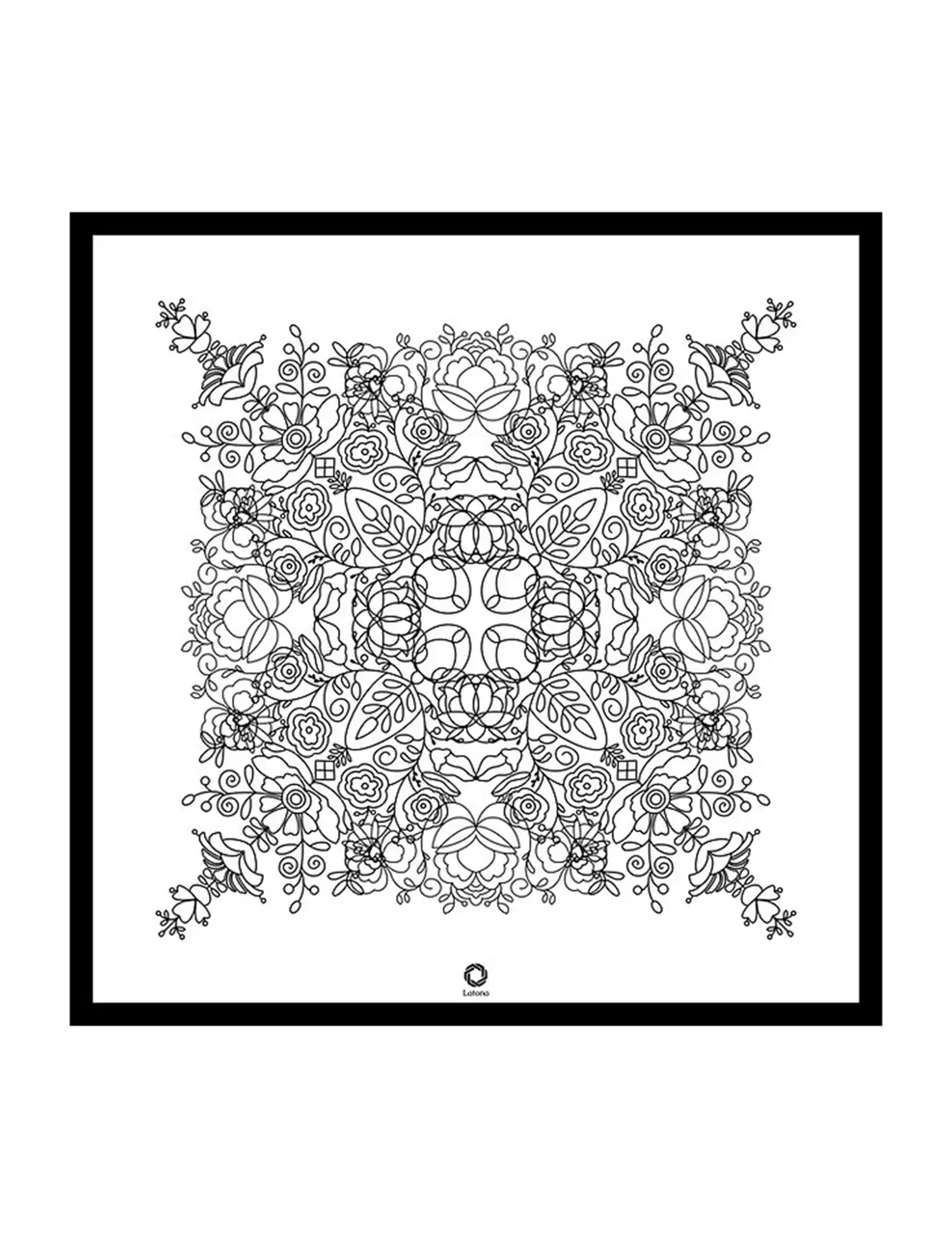 Картинка Хустина "Орнамент" black, 65 х 65 см