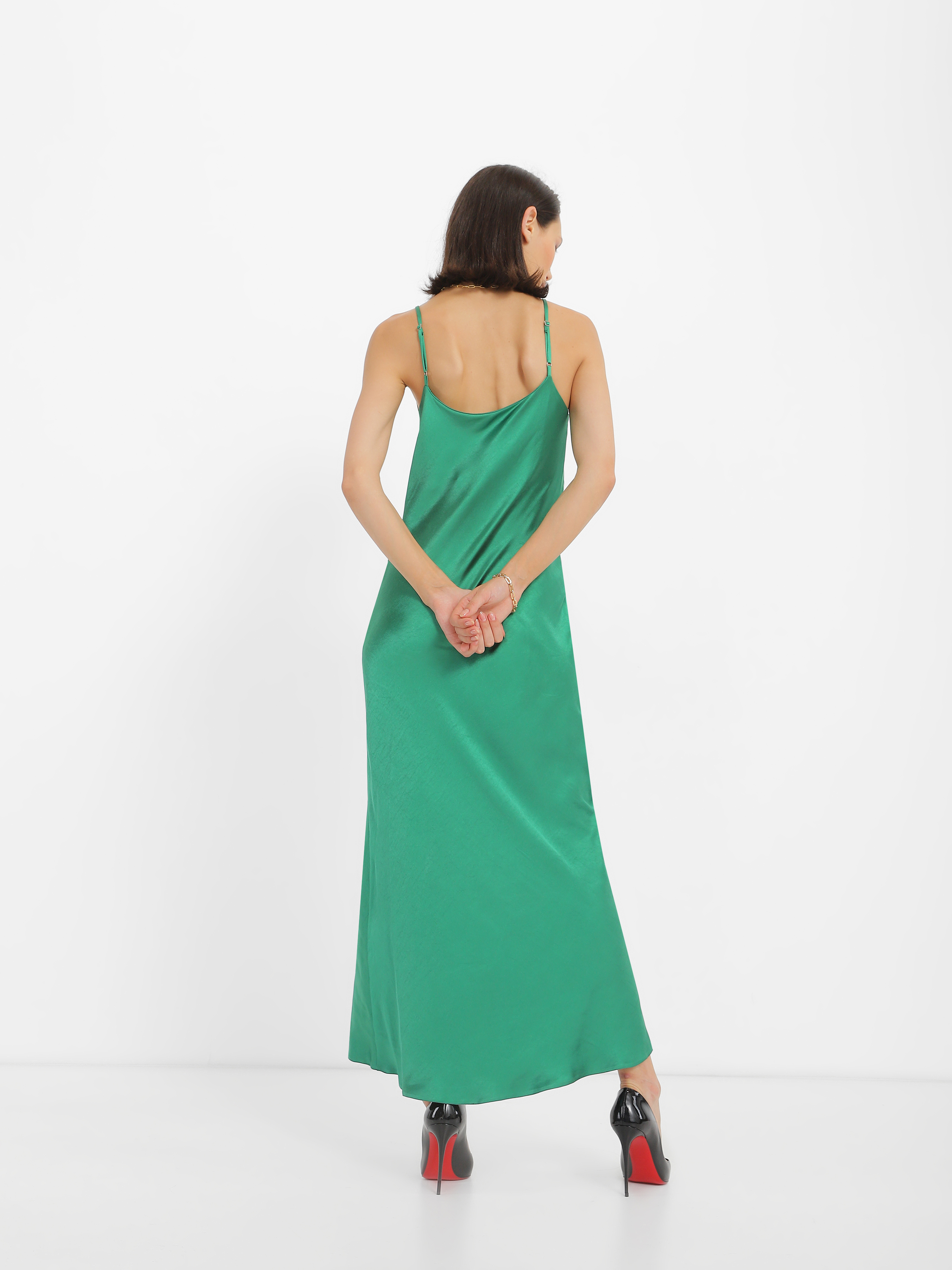 Картинка Зелена сатинова сукня
