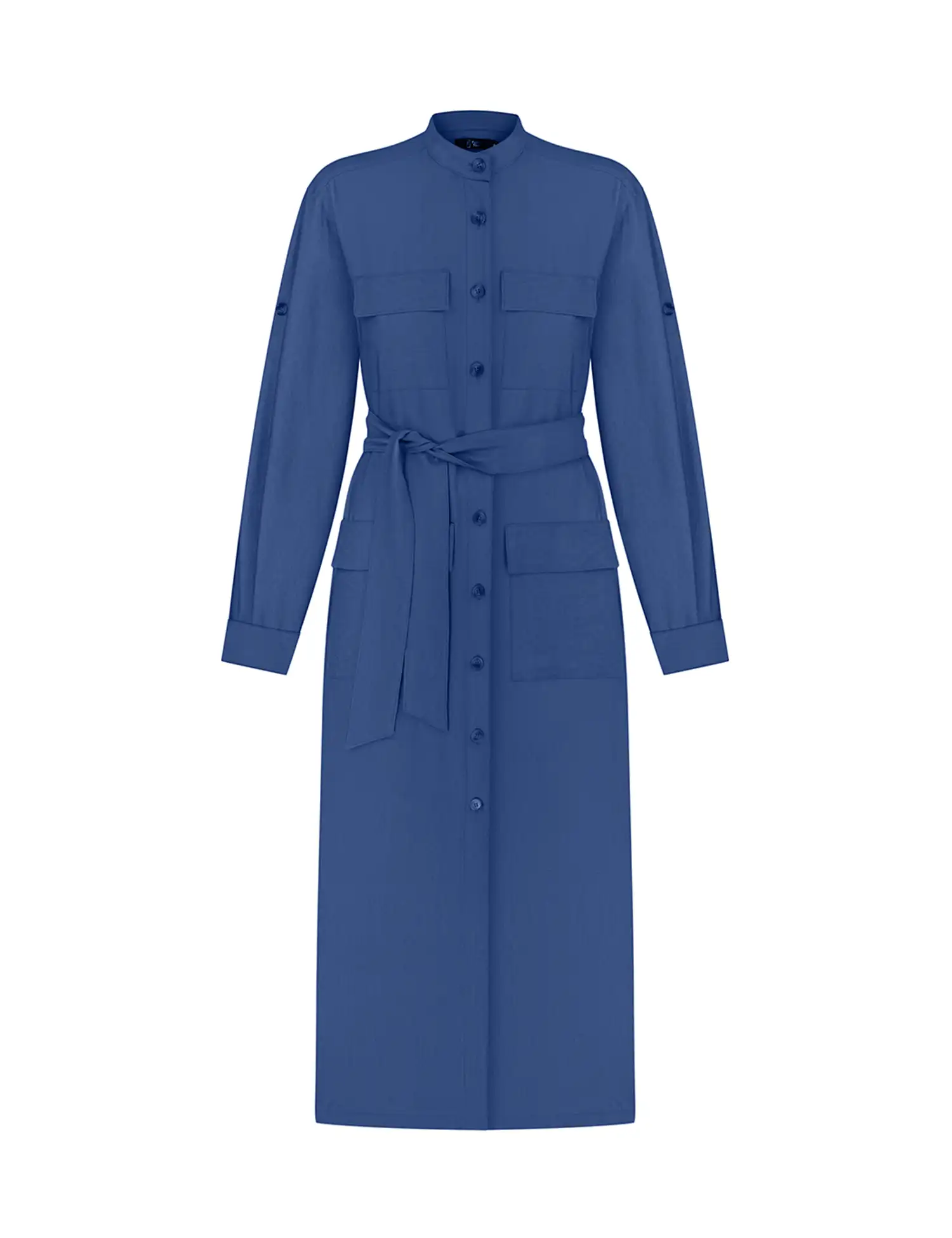 Картинка Сукня-сорочка міді синя