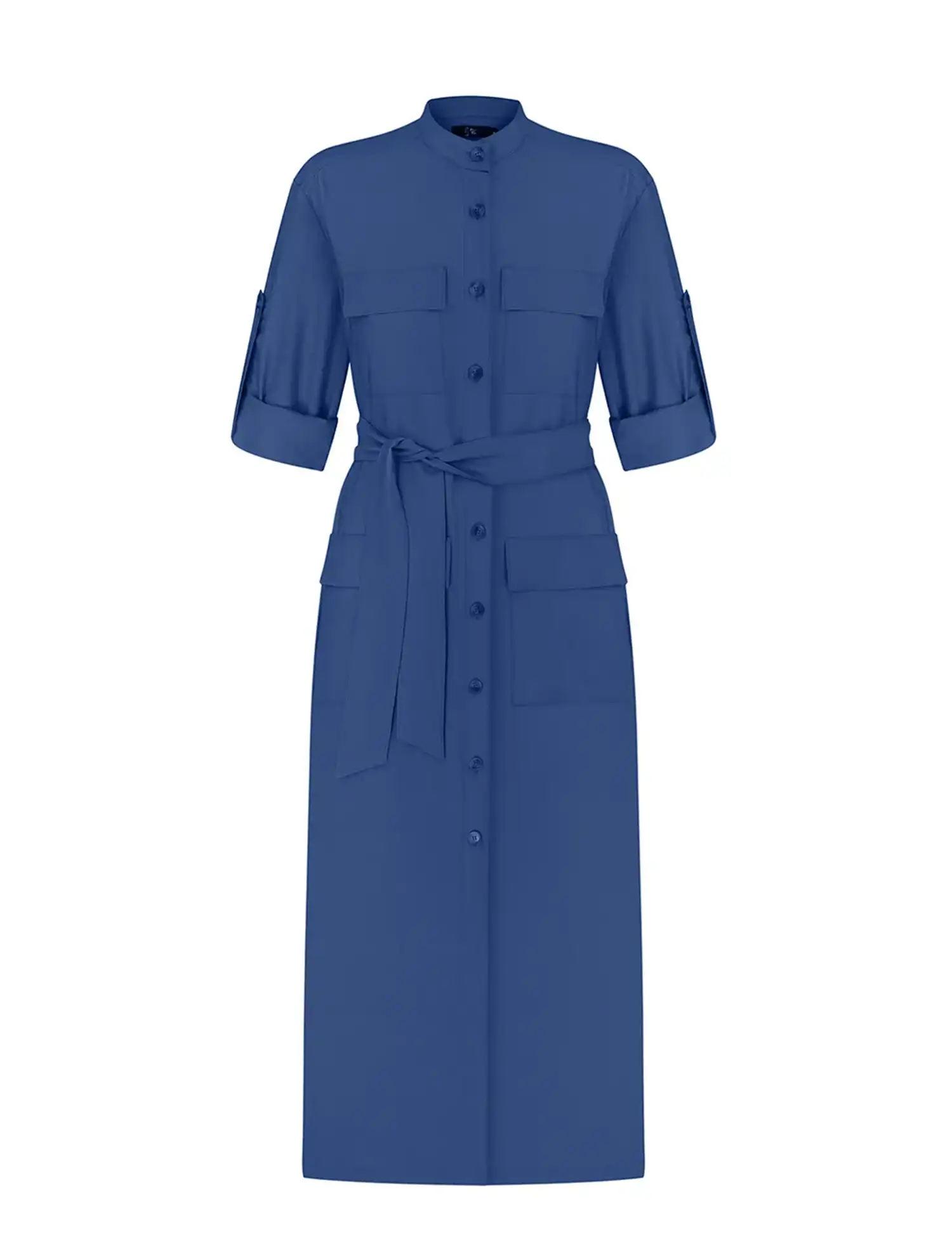 Картинка Сукня-сорочка міді синя