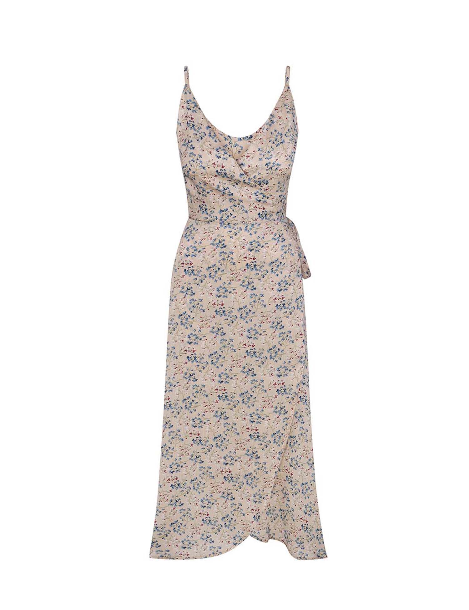 Картинка Сукня міді світло сіра з принтом