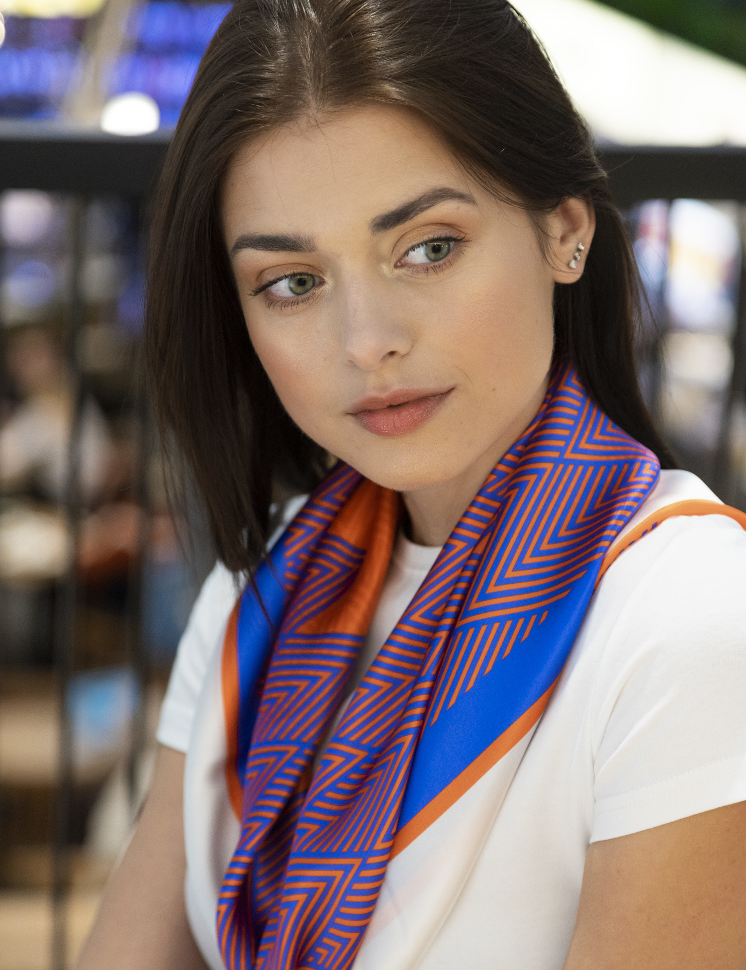 Картинка Хустина "Lines Navy-Orange"