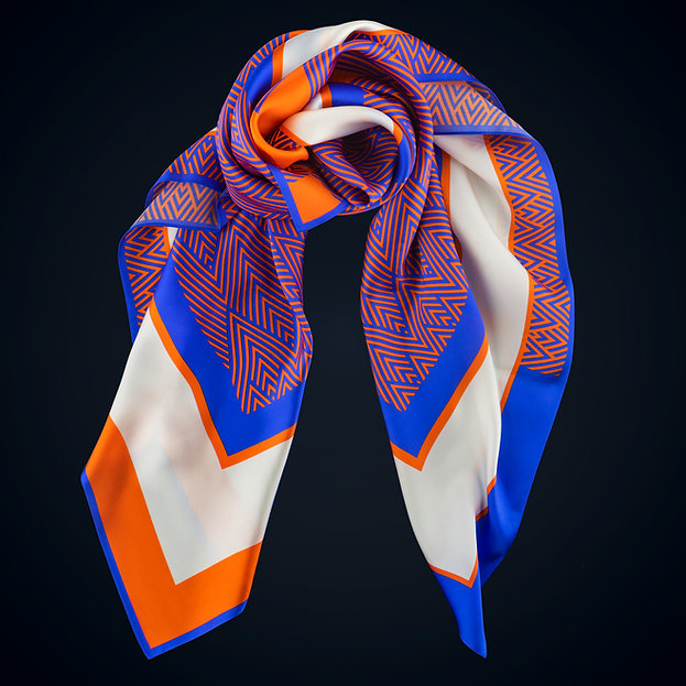 Картинка Хустина "Lines Navy-Orange"
