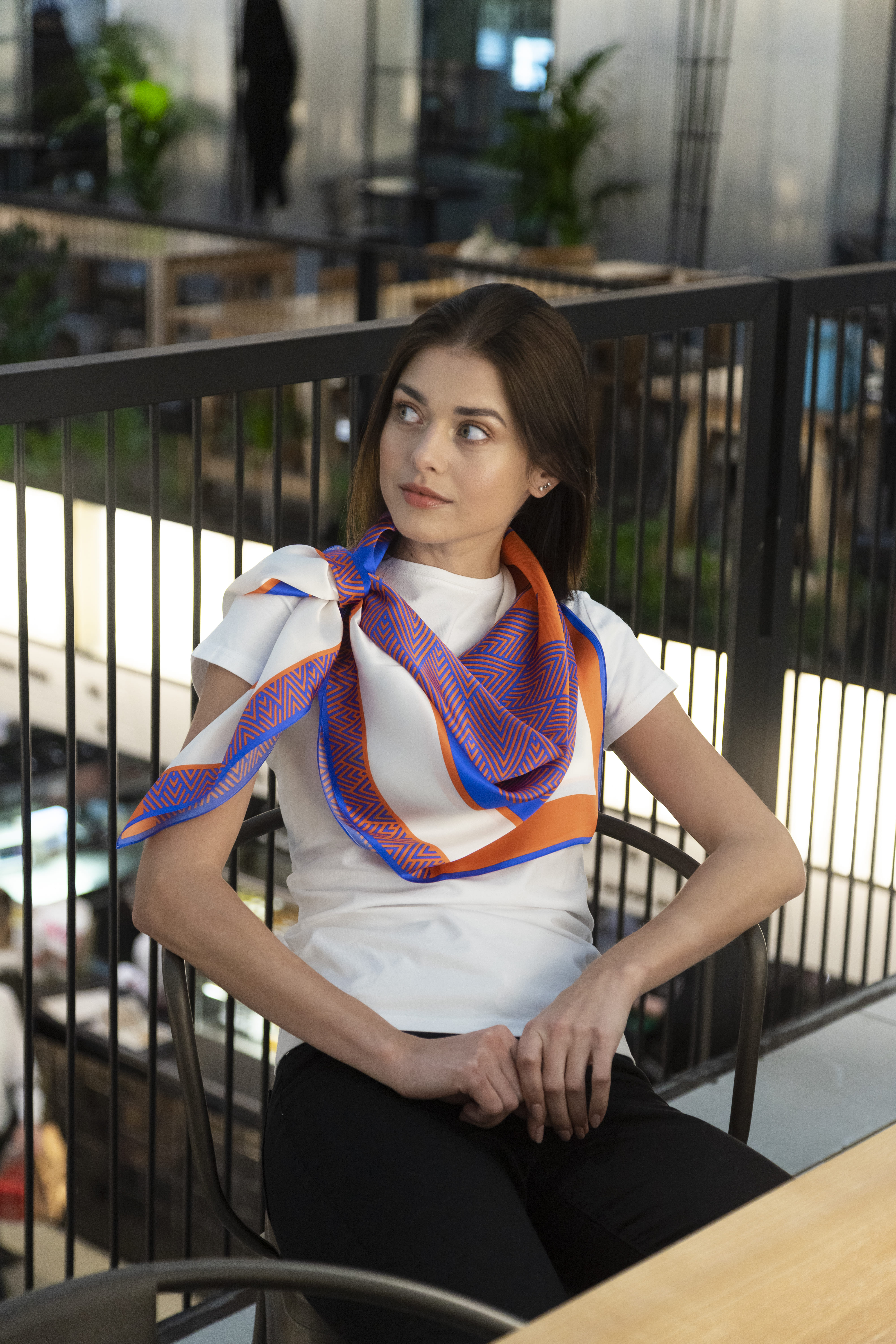 Картинка Хустина "Lines Navy-Orange"