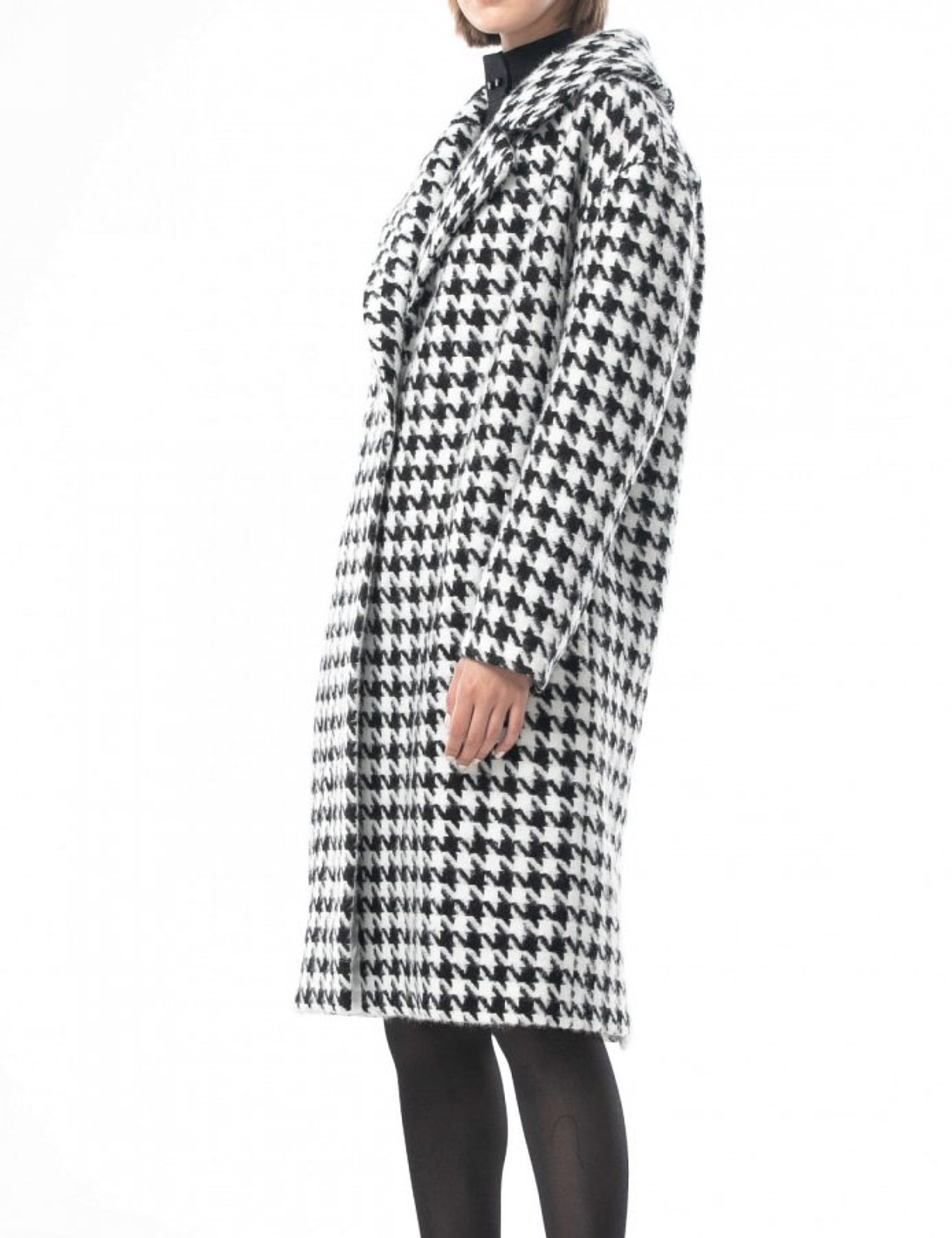 Картинка Пальто вільного крою в сіро-булу гусячу лапку