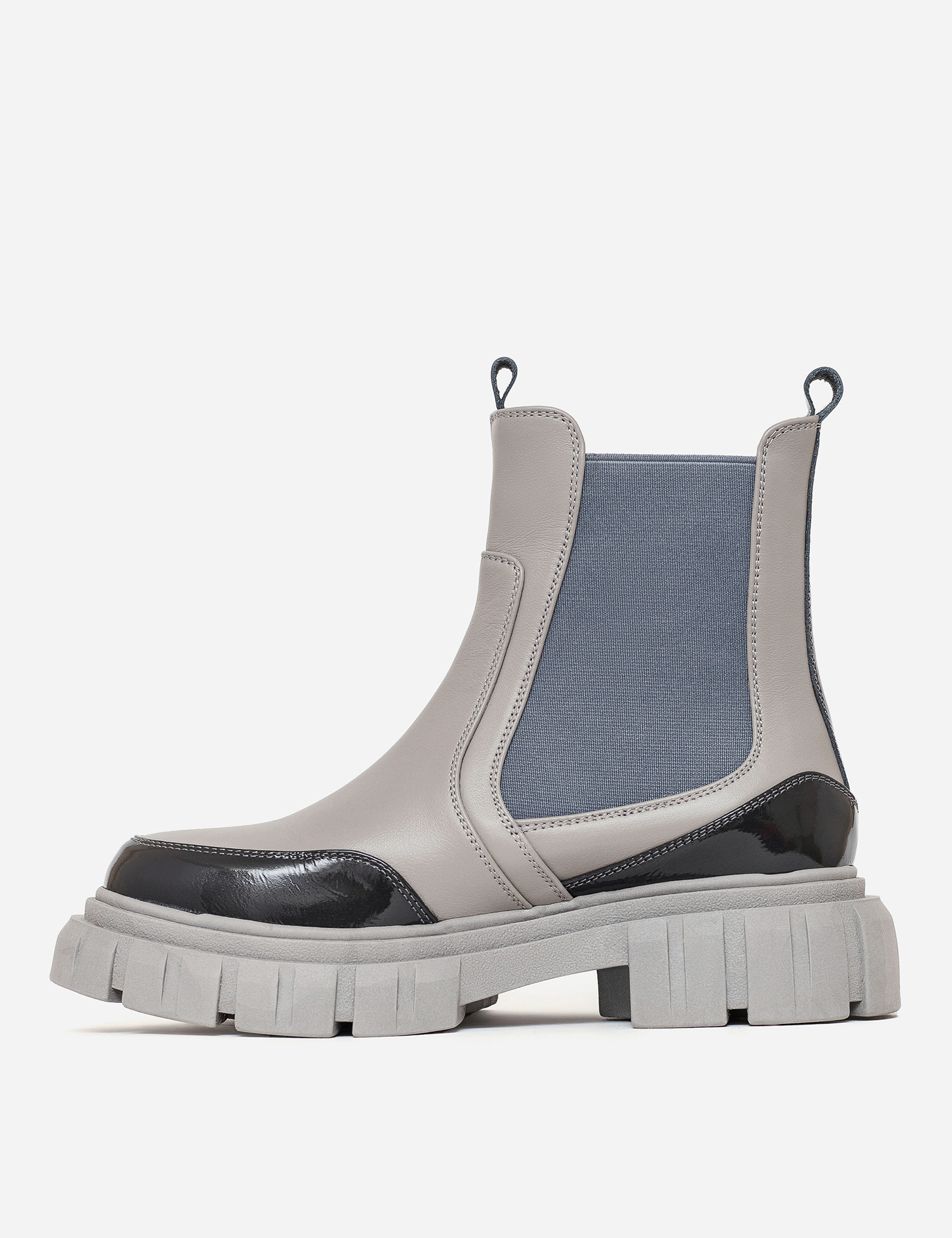 Картинка Черевики сірі шкіряні