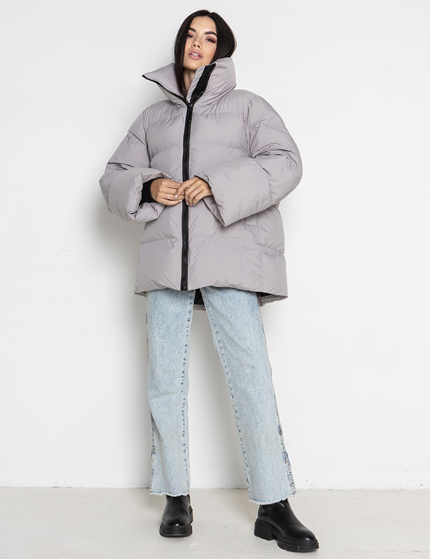 Картинка Пуховик світло-сірий