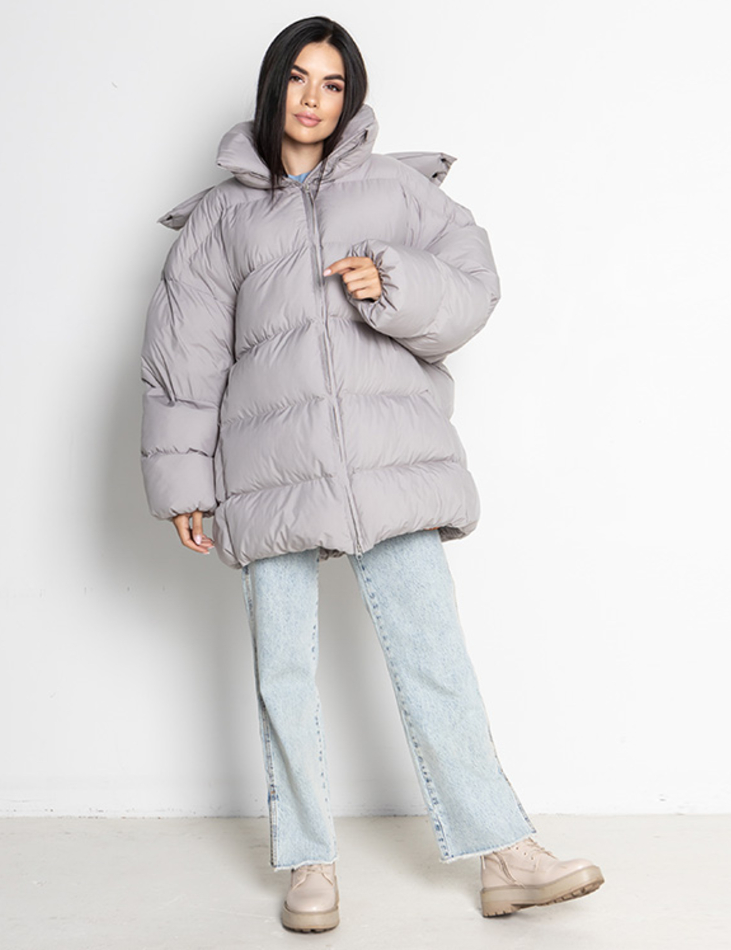 Картинка Пуховик світло-сірий