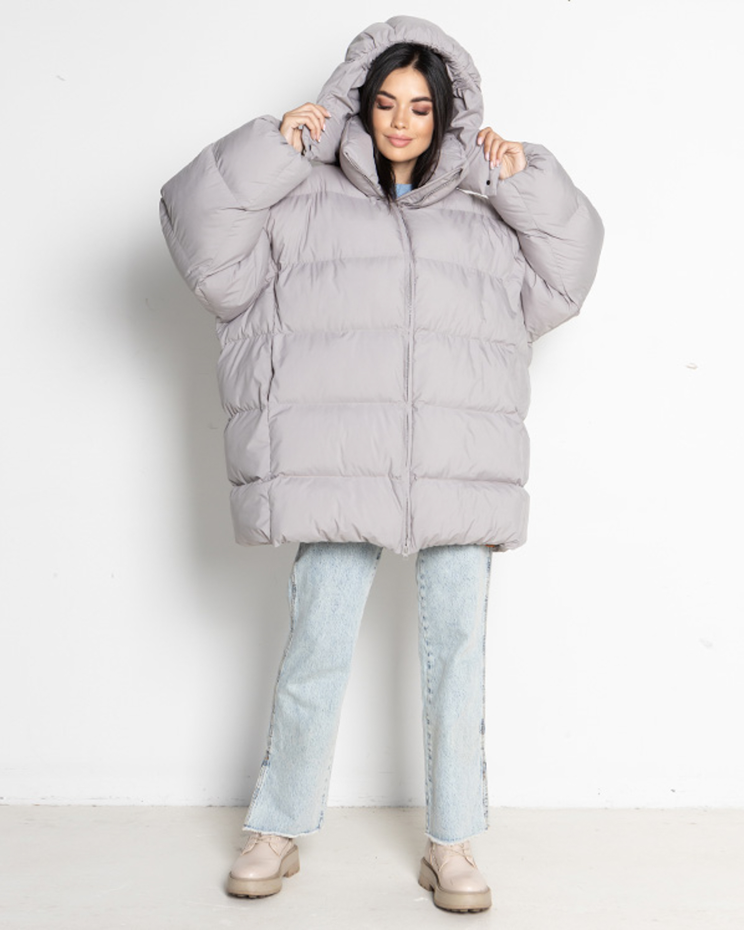 Картинка Пуховик світло-сірий