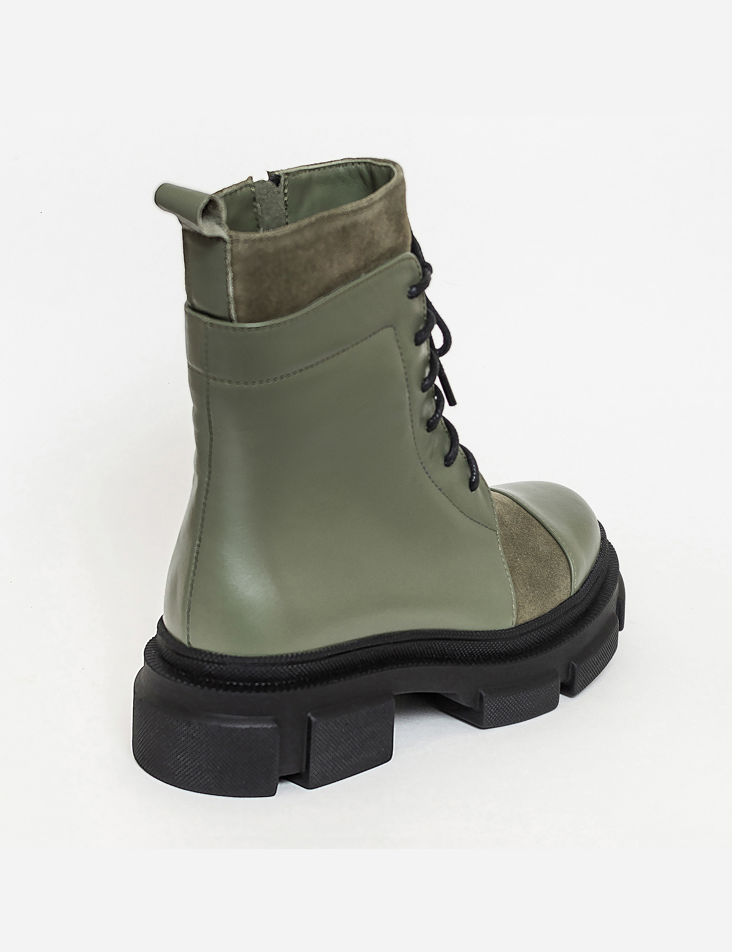 Картинка Черевиик зелені шкіряні