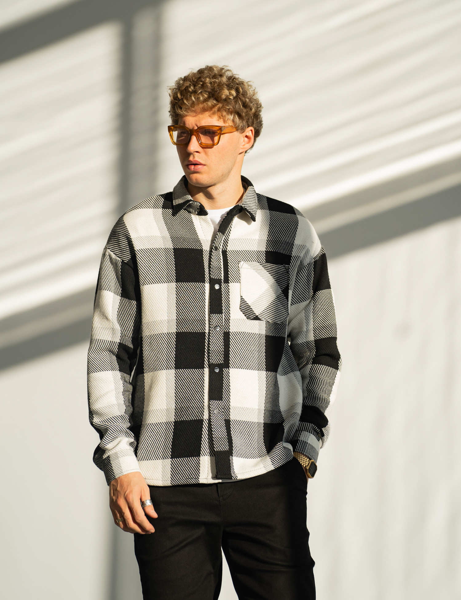 Картинка Сорочка чорна картата