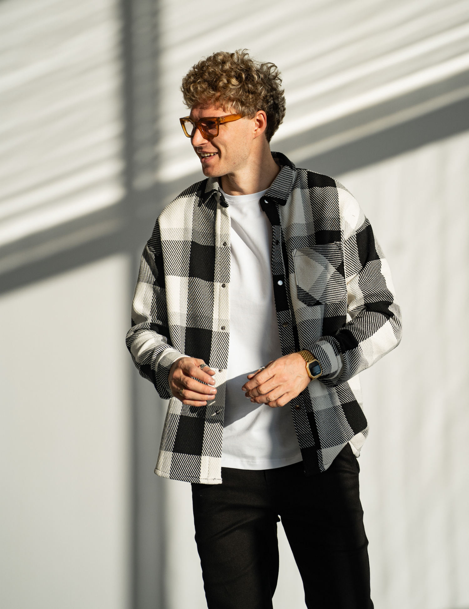 Картинка Сорочка чорна картата