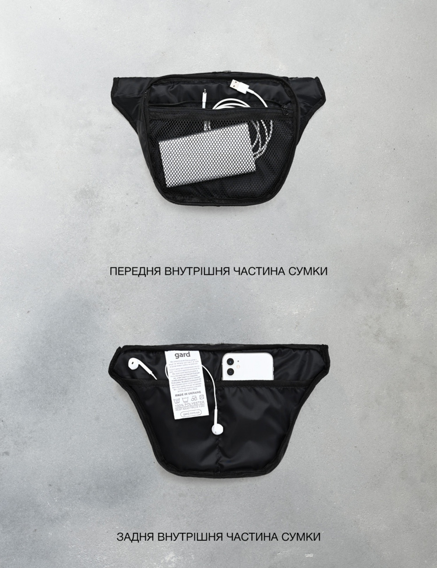 Картинка Поясна сумка STINGER 2 чорна
