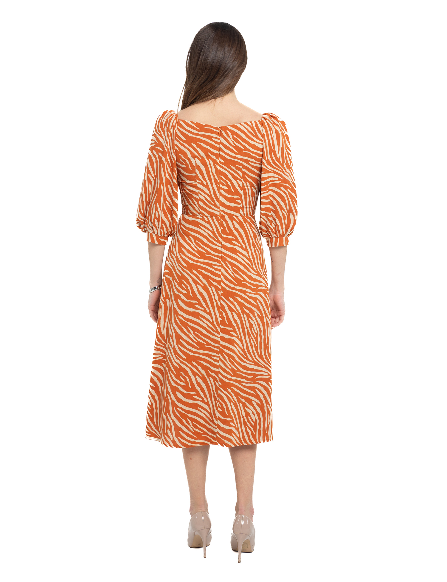Картинка Сукня помаранчева з принтом