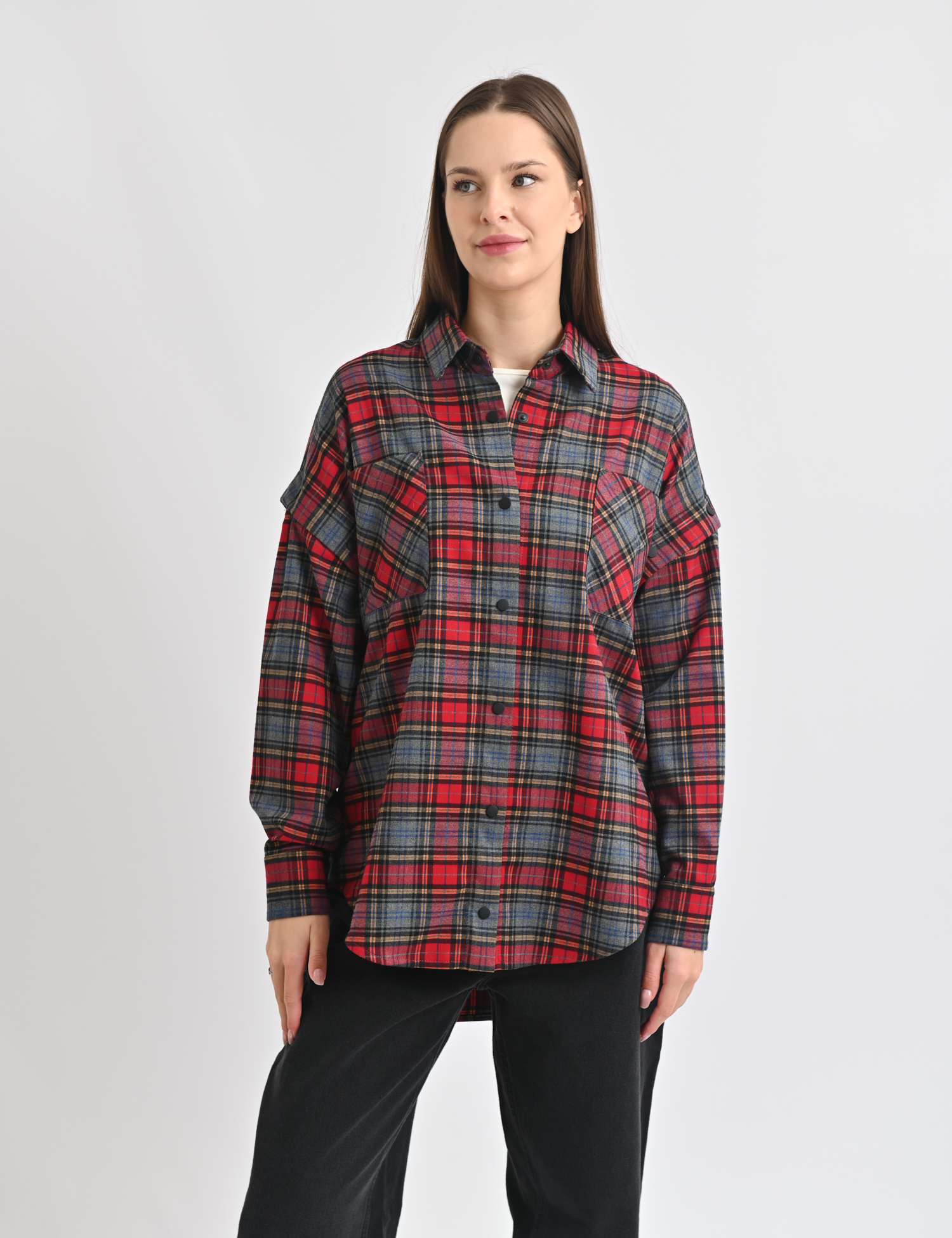 Картинка Сорочка в клітинку червона