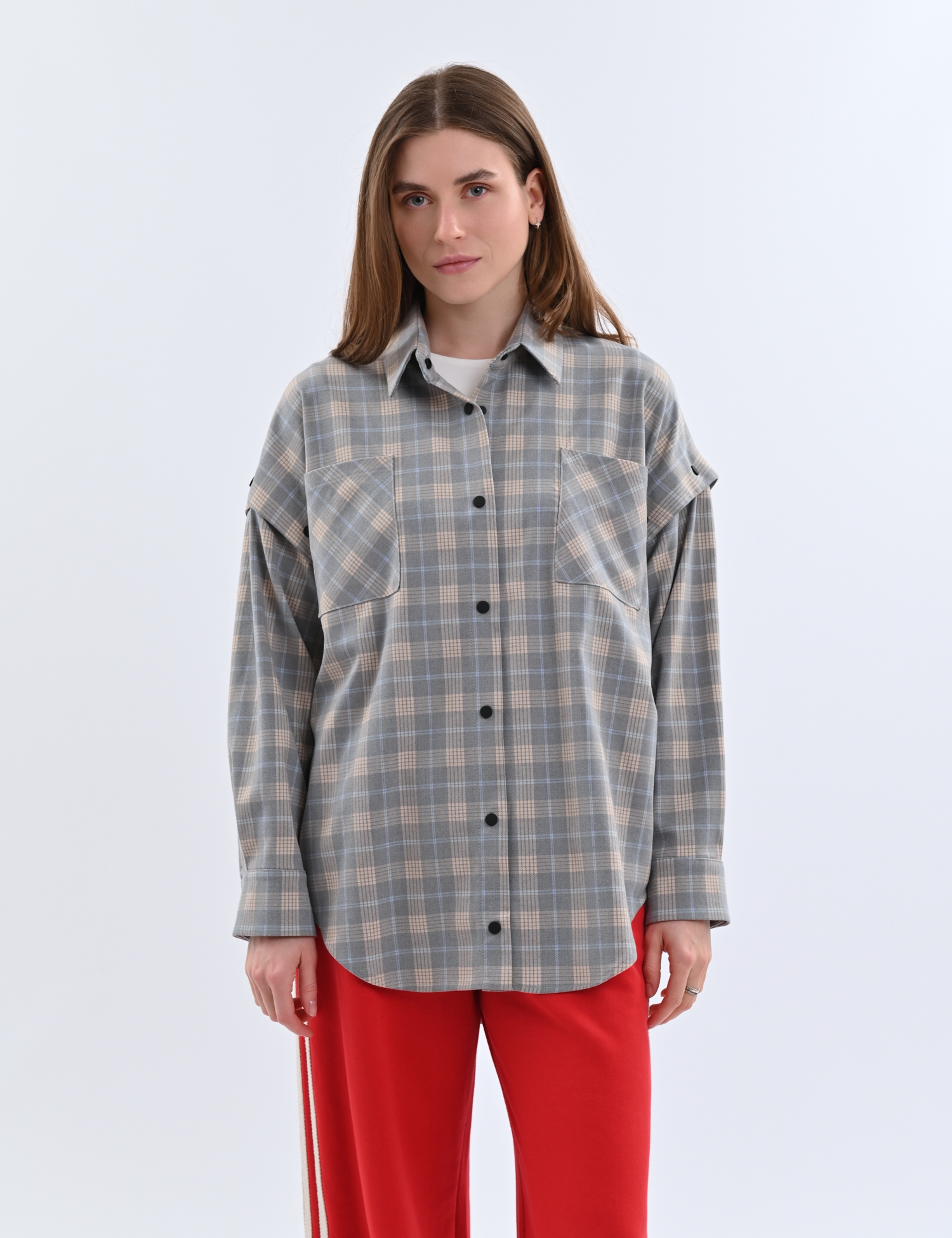 Картинка Сорочка в клітинку блакитна