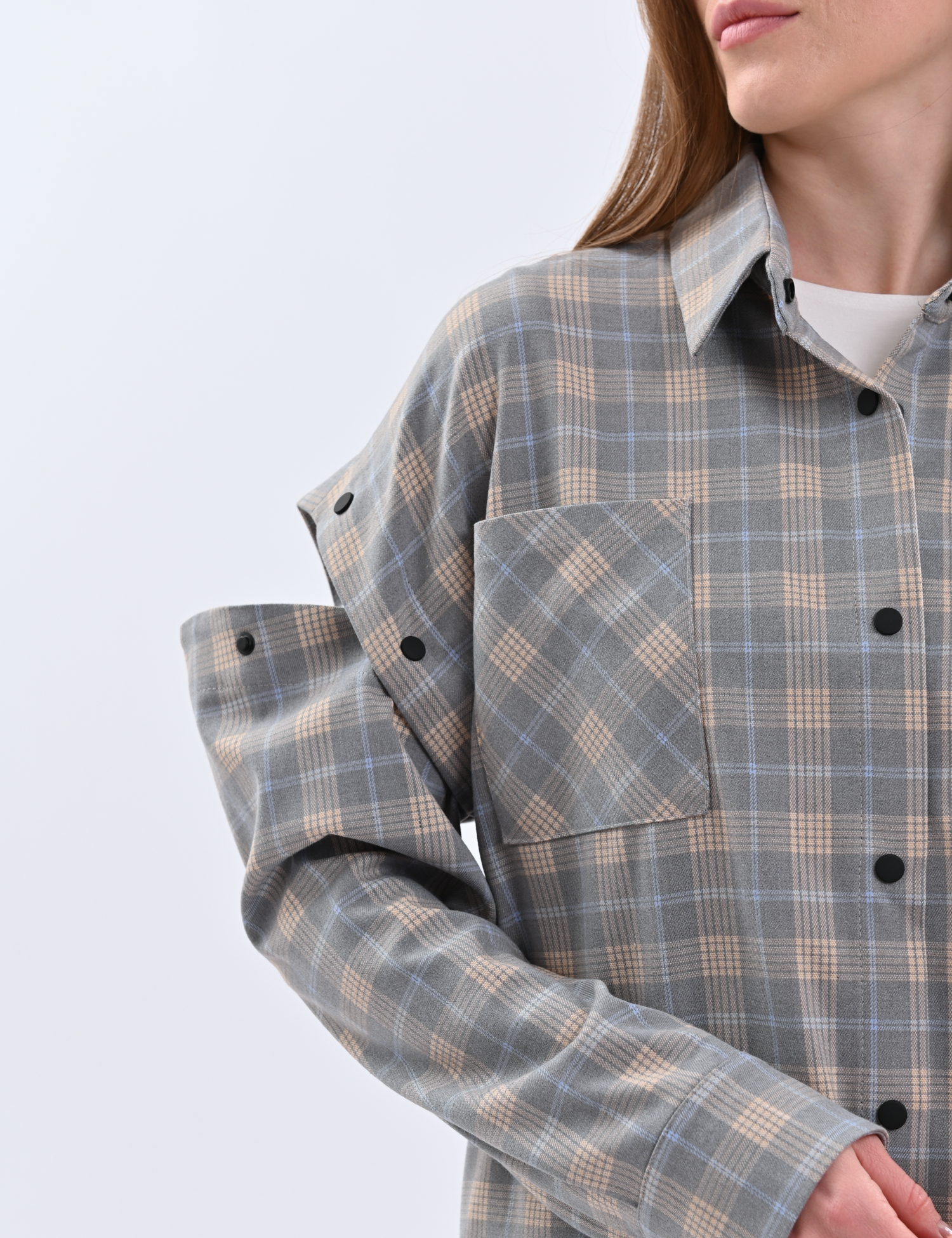 Картинка Сорочка в клітинку блакитна