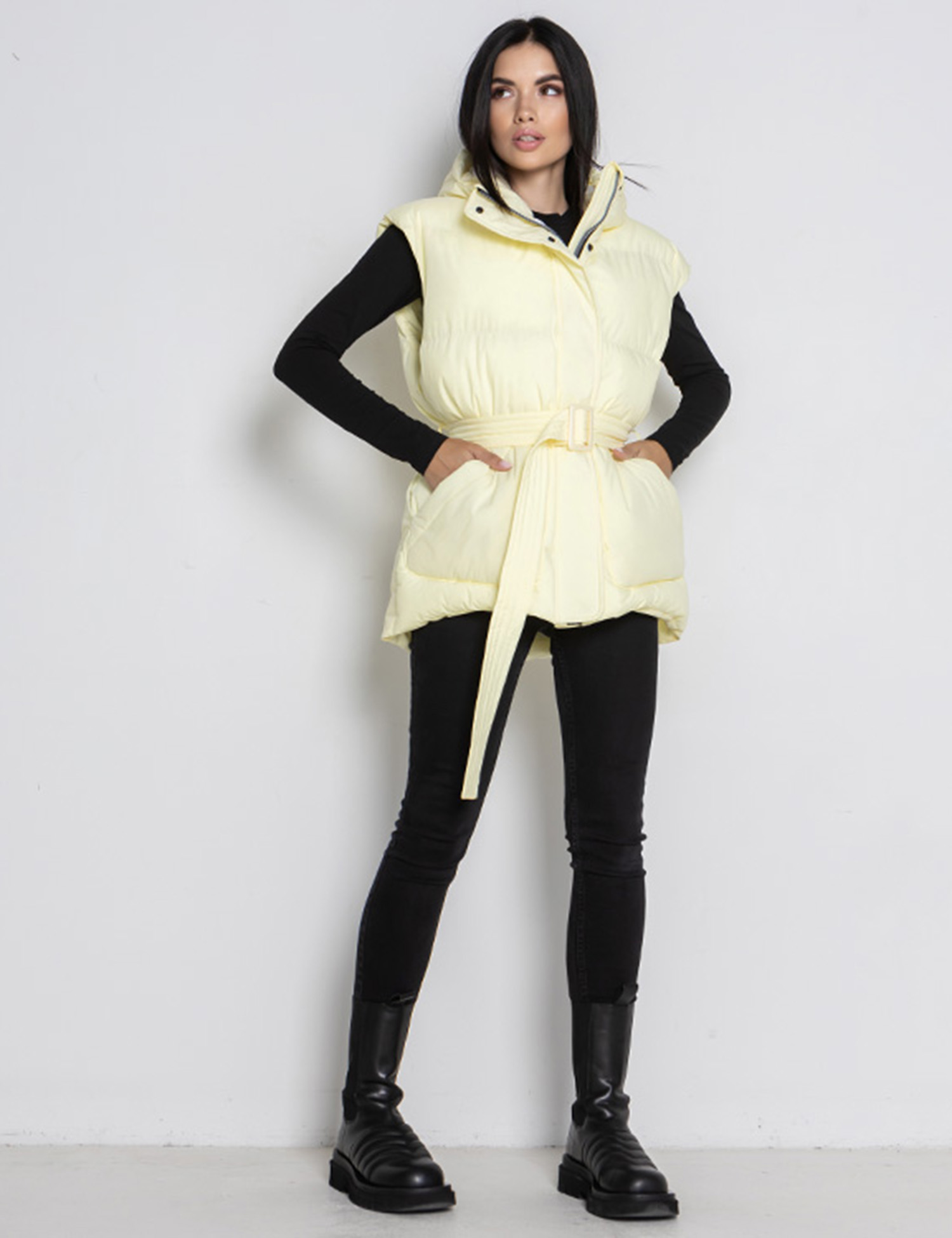 Картинка Жиле жовтий утеплений з посом