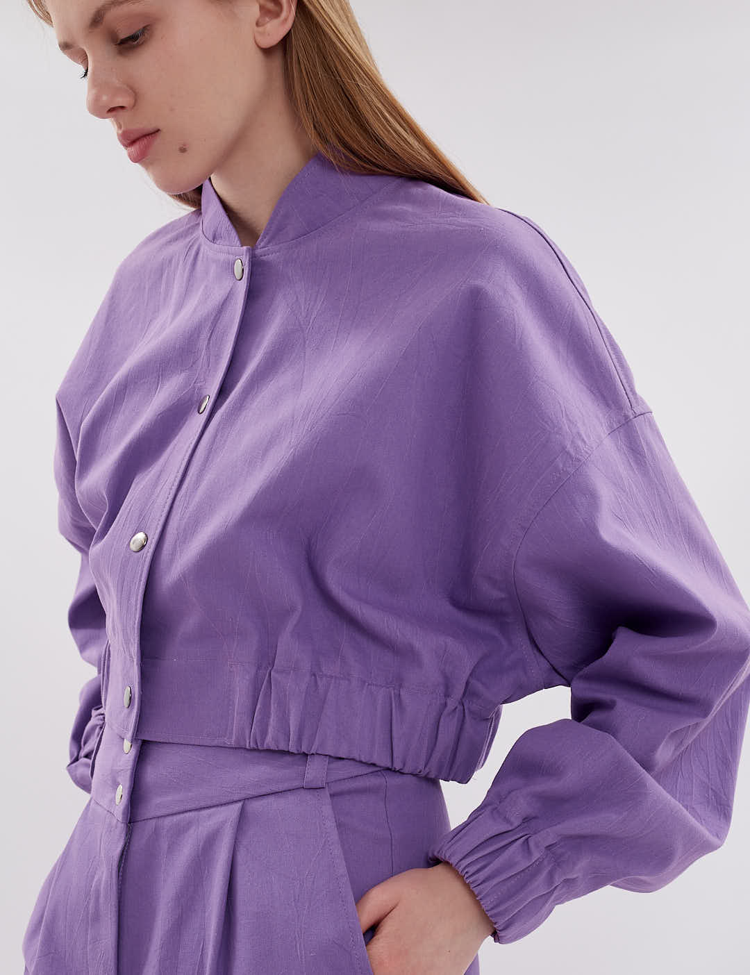 Картинка Куртка-бомбер фіолетова