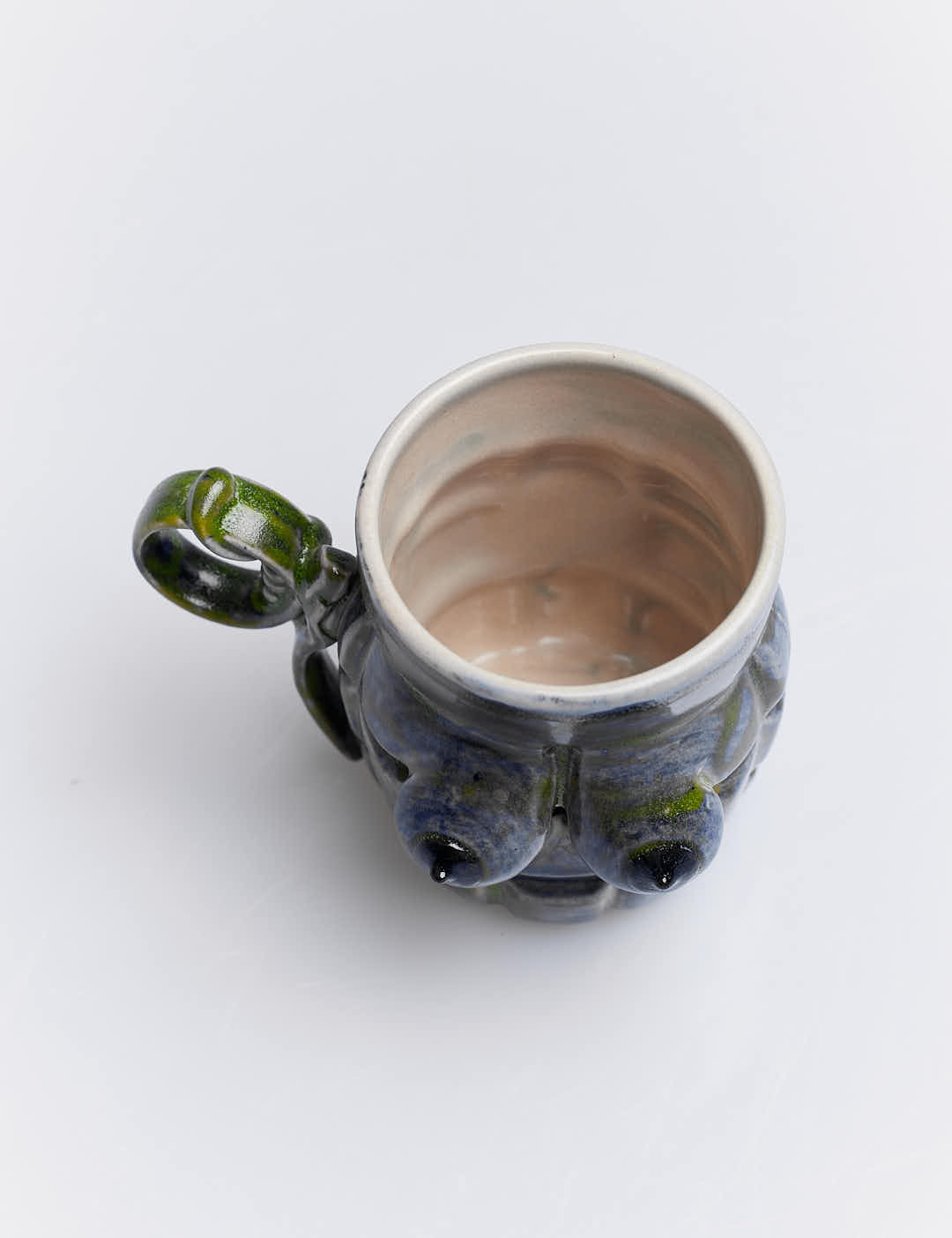 Картинка Чашка зелено-коричнева керамічна, 350 мл