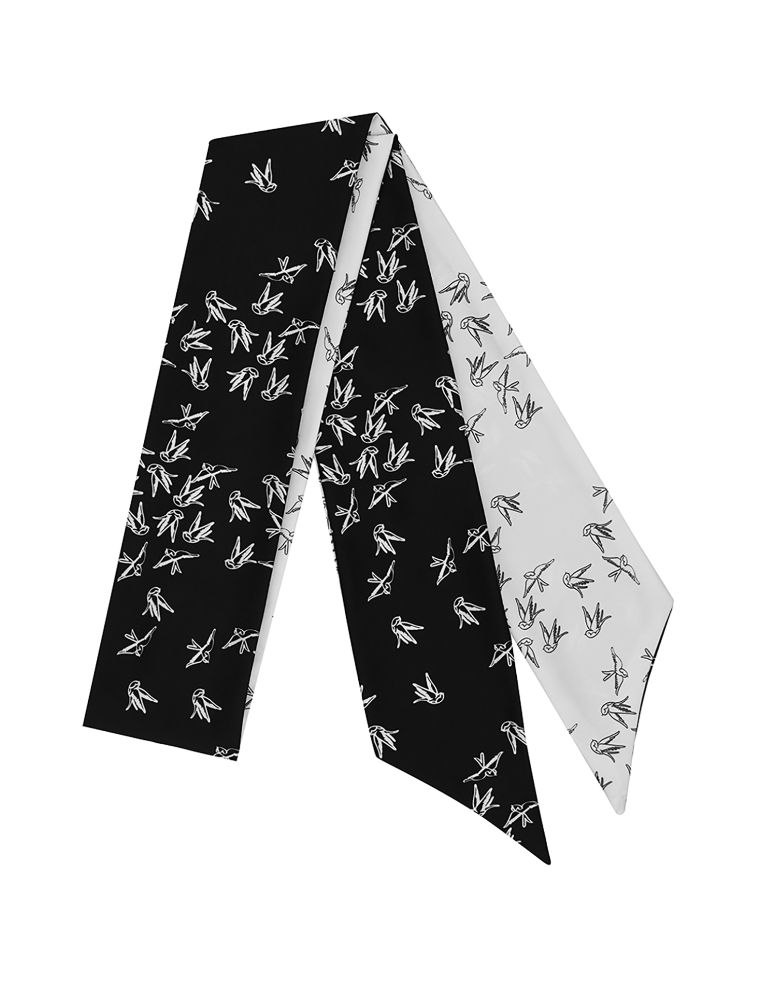 Картинка Хустка-твіллі "Ластівки" чорно-біла