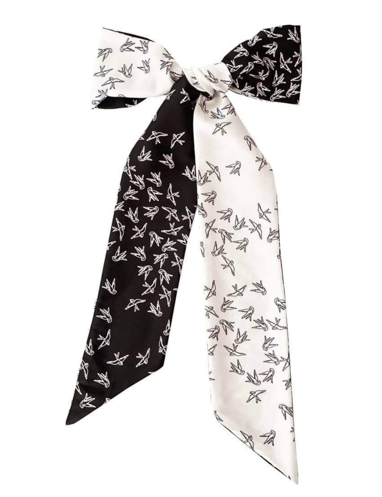 Картинка Хустка-твіллі "Ластівки" чорно-біла