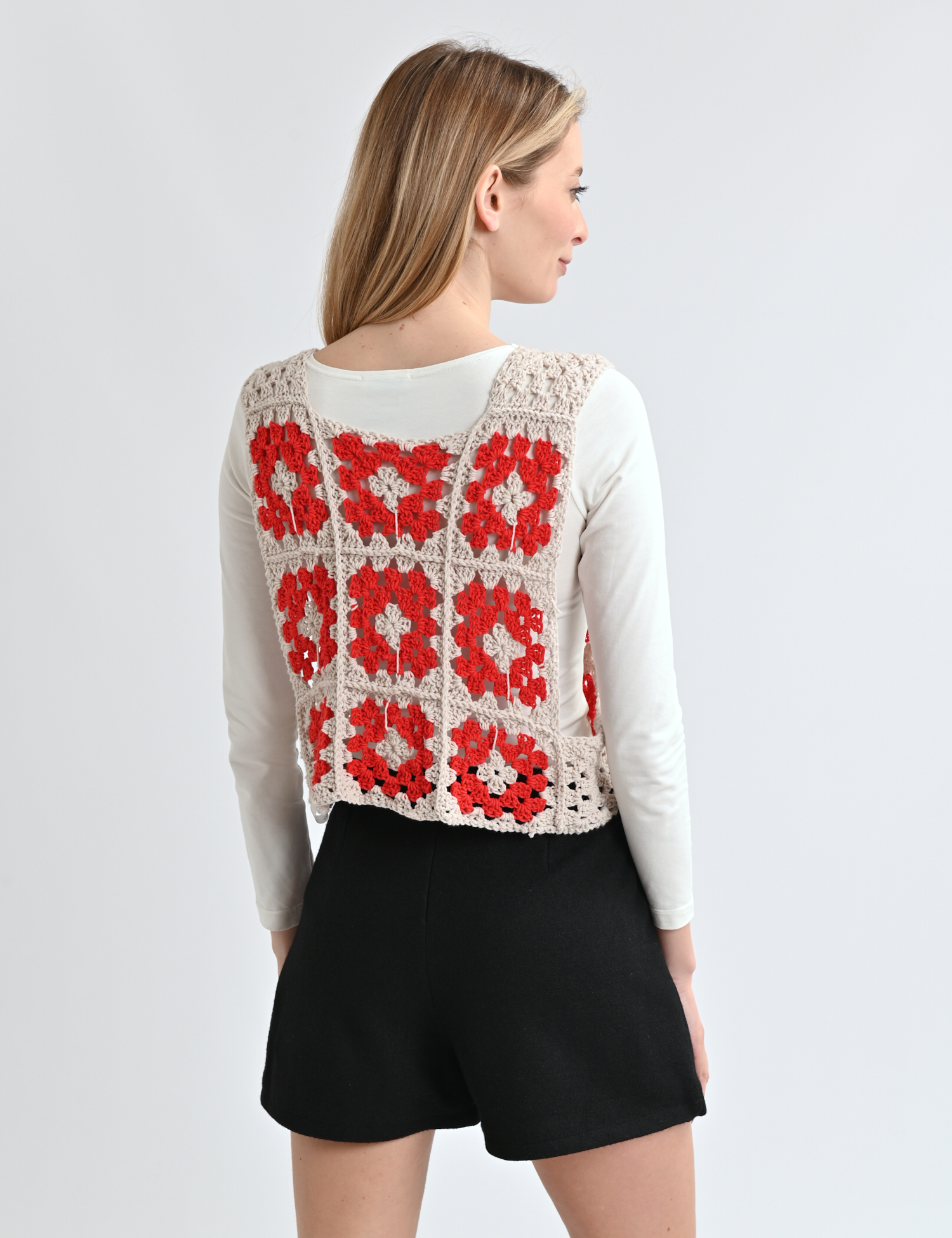 Картинка Кофта в'язана червоно-бежева